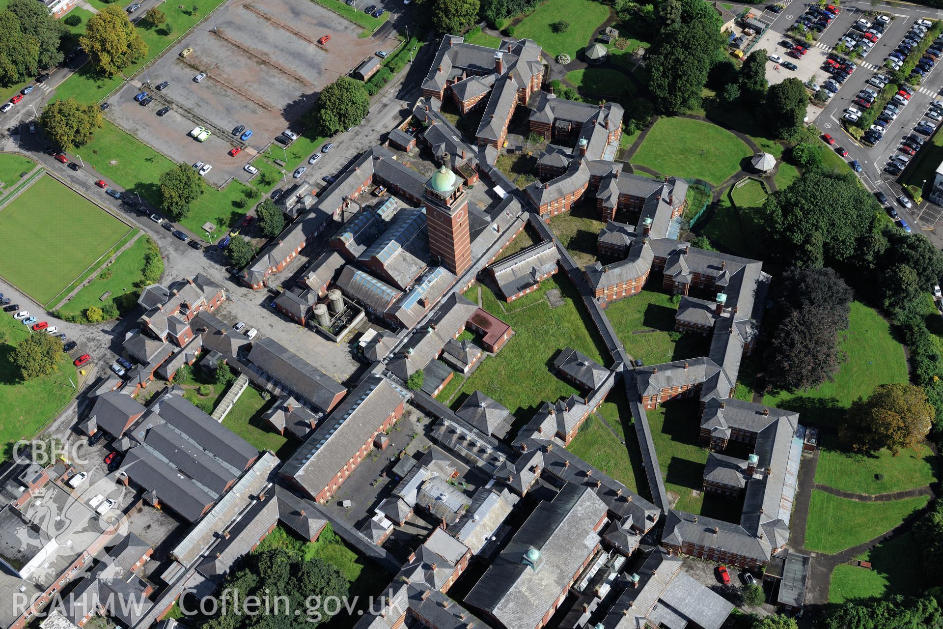 RCAHMW colour oblique aerial photograph of Whitchurch Hospital, taken by RCAHMW 26th August 2016.