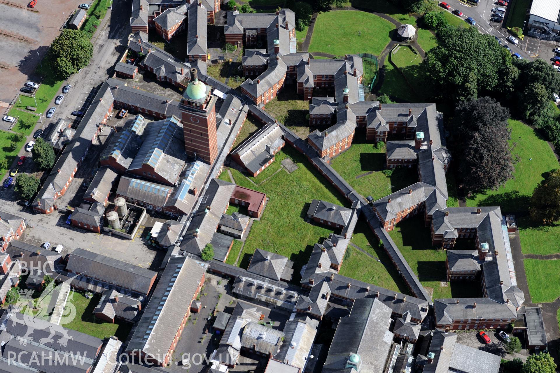 RCAHMW colour oblique aerial photograph of Whitchurch Hospital, taken by RCAHMW 26th August 2016.