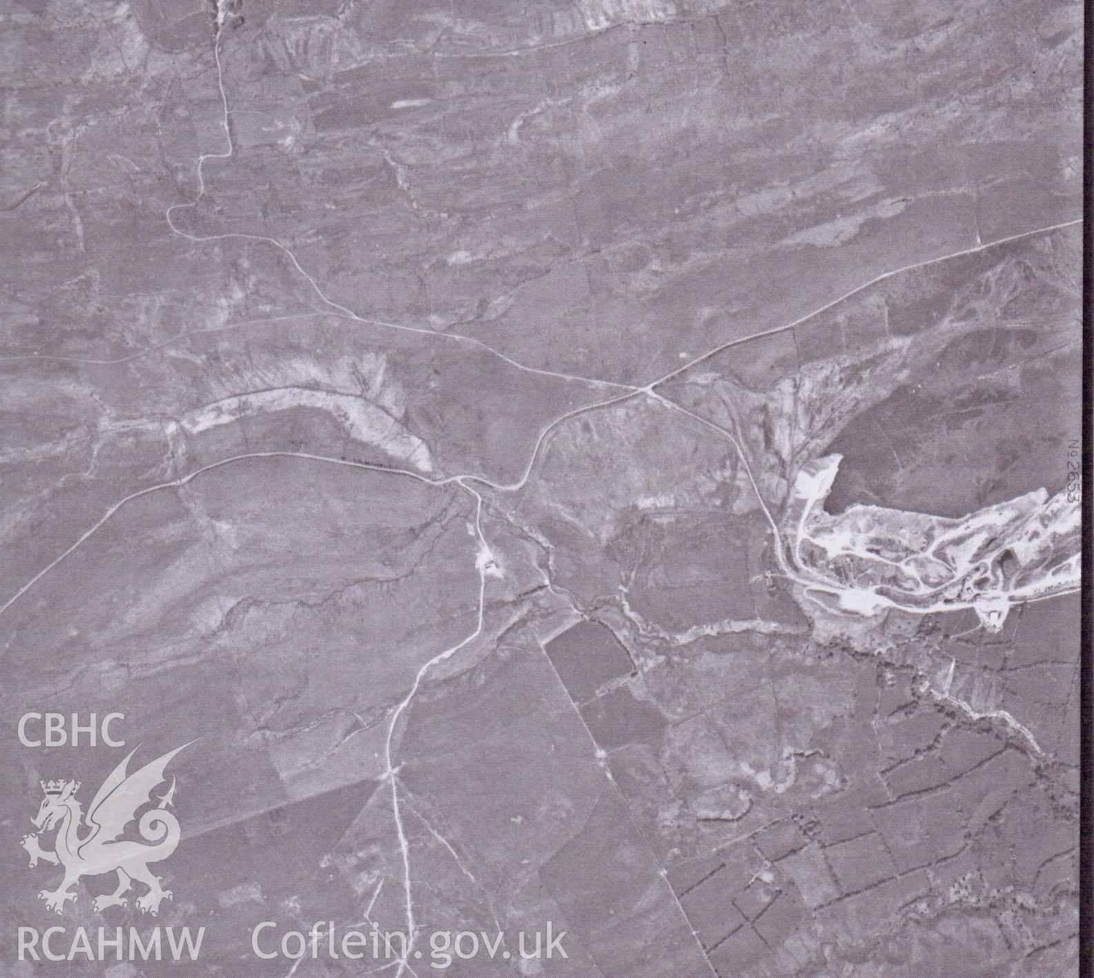 1978 OS aerial photograph showing assessment area for Tan y Foel Quarry, Cefn Coch, report no. 1089.