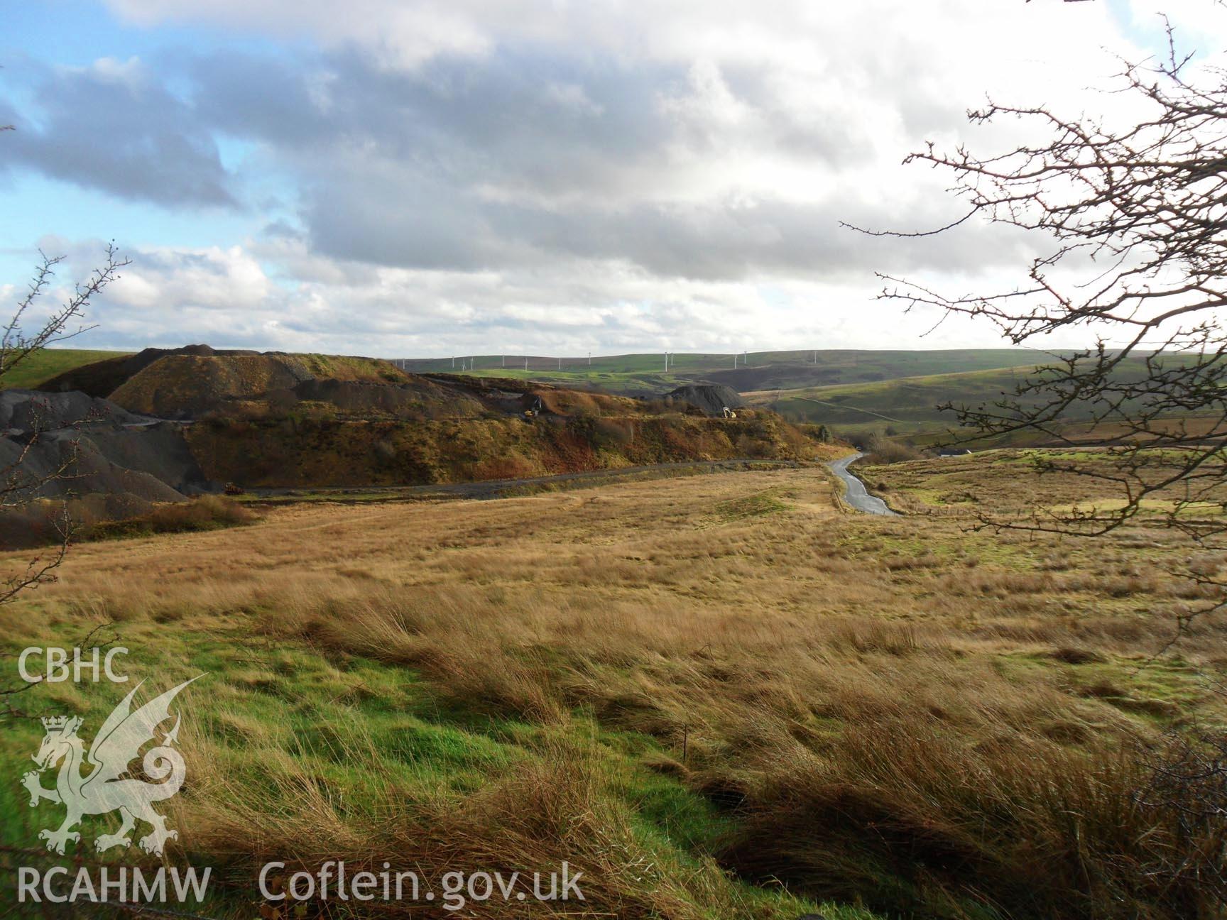 Digital colour photograph showing view of western end of assessment area, looking south, Tan y Foel Quarry, Cefn Coch, report no. 1089.