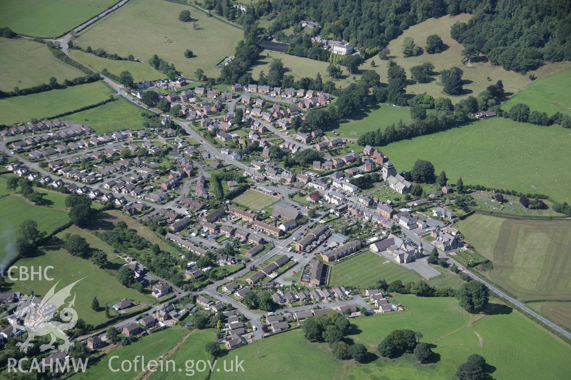 RCAHMW colour oblique aerial photograph of Kerry showing view from the south-east. Taken on 02 September 2005 by Toby Driver