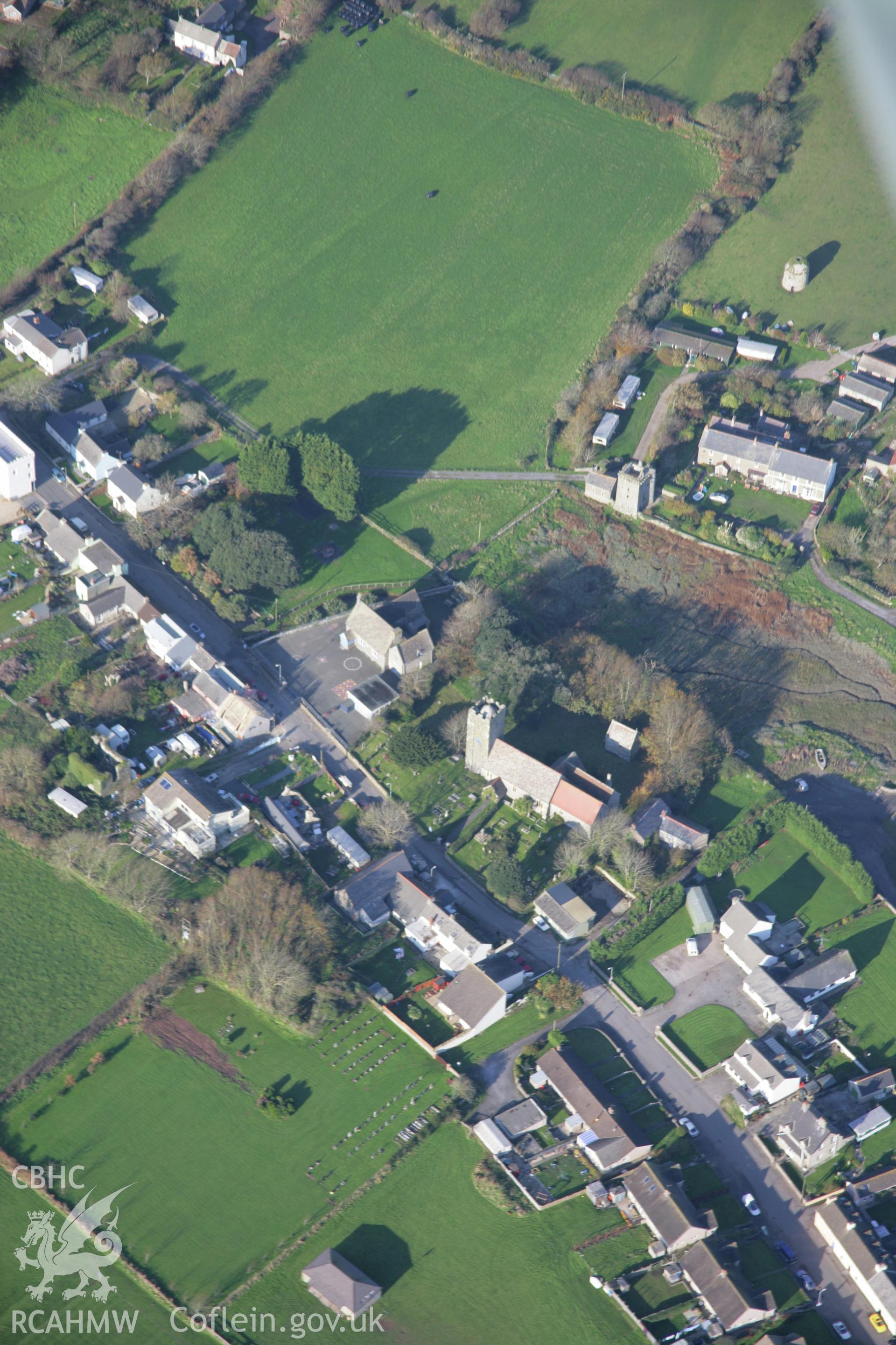 RCAHMW colour oblique aerial photograph of Angle from the south-east. Taken on 19 November 2005 by Toby Driver