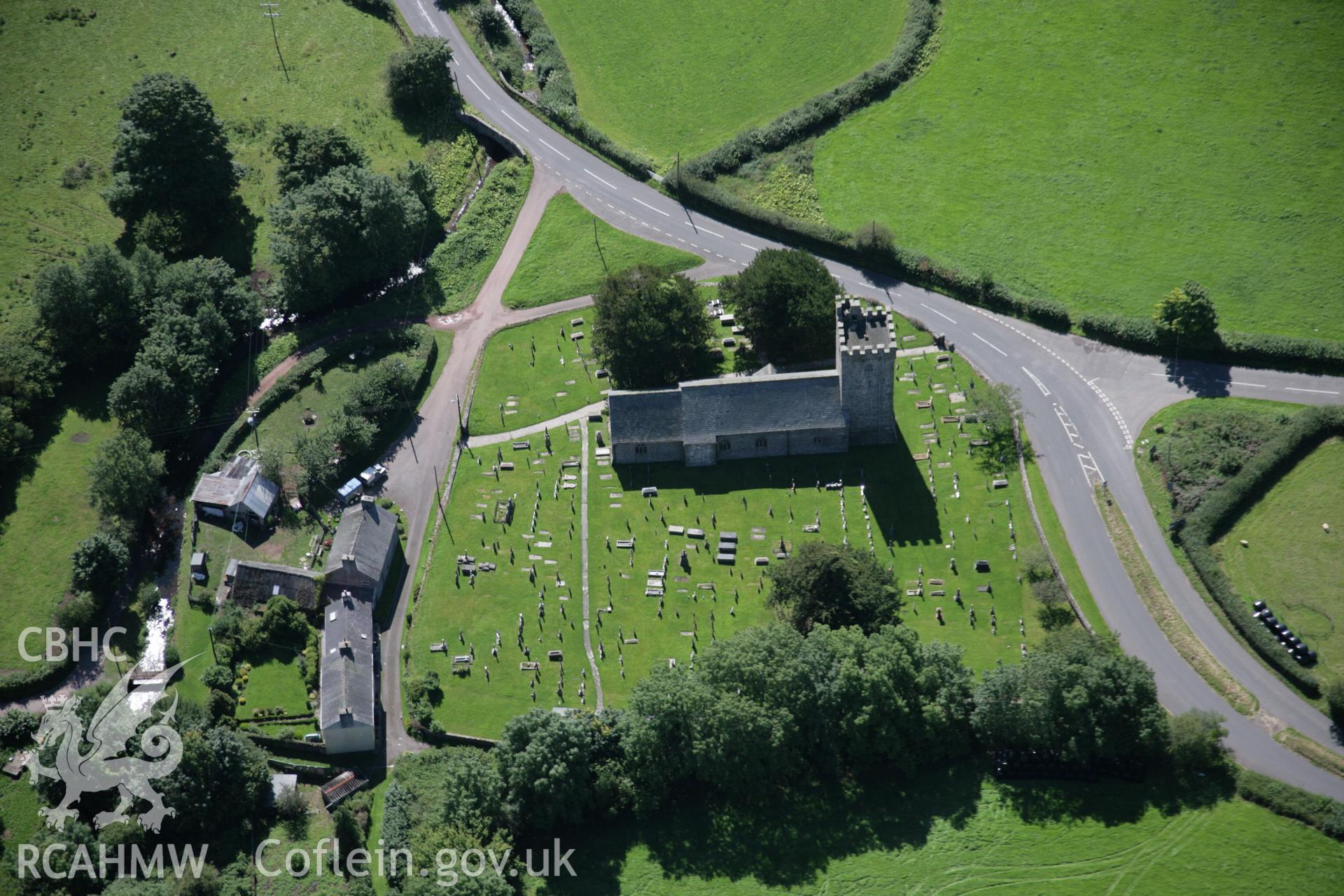 RCAHMW colour oblique aerial photograph of St Davids Church, Llywel, from the north. Taken on 02 September 2005 by Toby Driver