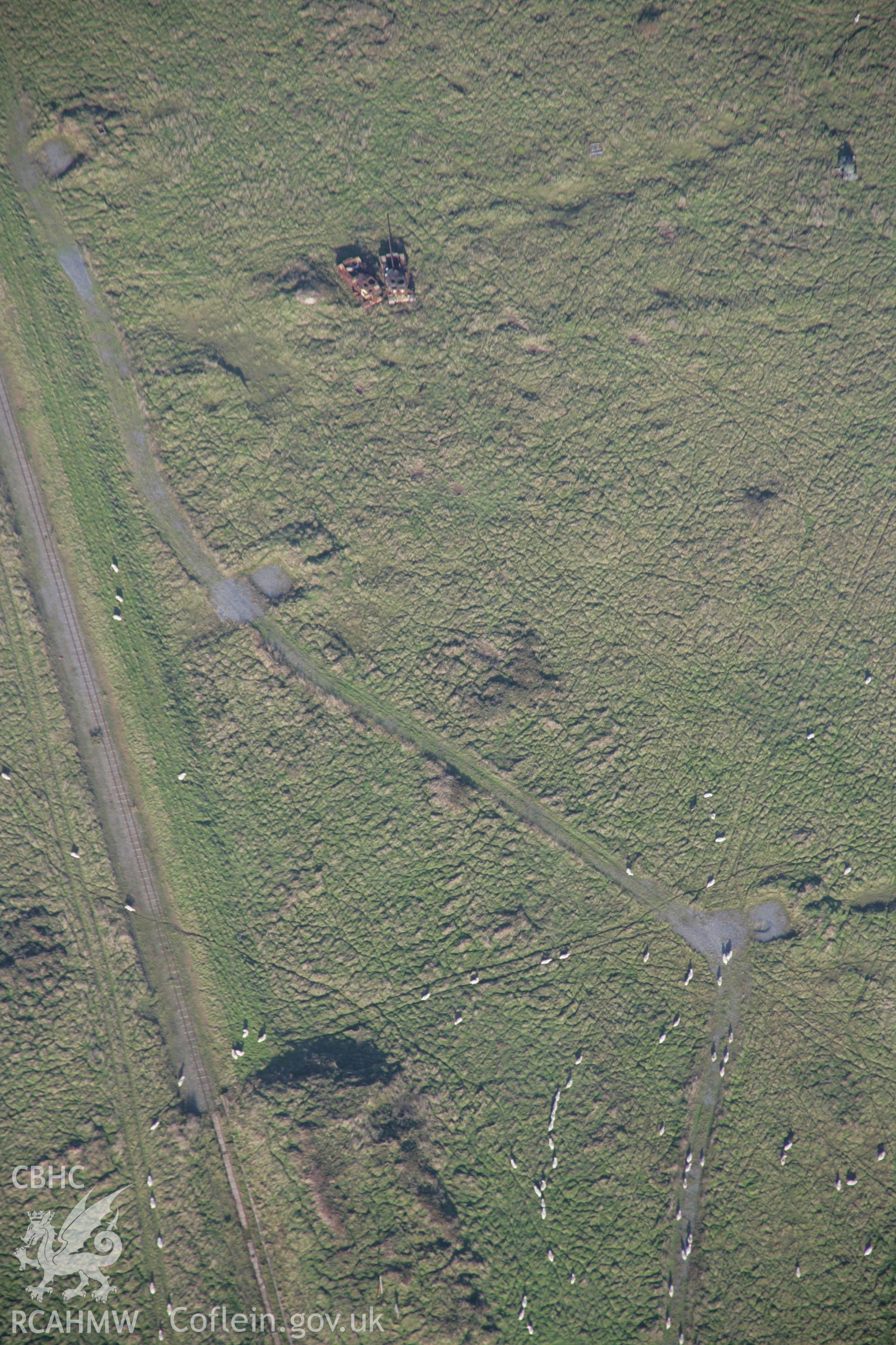 RCAHMW colour oblique aerial photograph of unlocated target positions on the Castlemartin Training Area. Taken on 19 November 2005 by Toby Driver