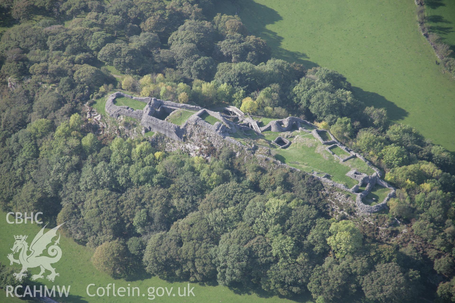 RCAHMW colour oblique aerial photograph of Castell-y-Bere looking north-west. Taken on 17 October 2005 by Toby Driver