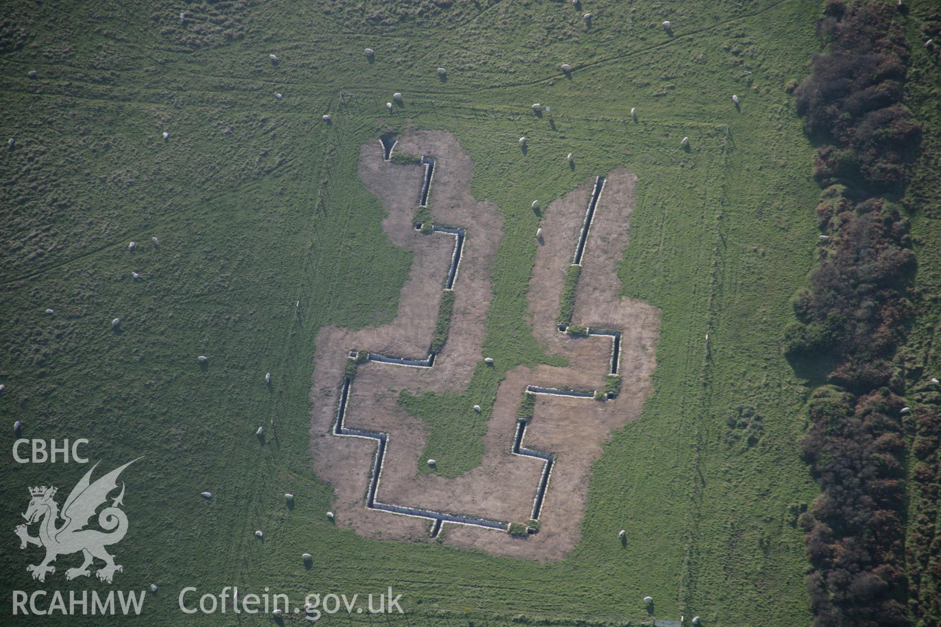 RCAHMW colour oblique aerial photograph of modern trenches on Castlemartin Training Area viewed from the north. Taken on 19 November 2005 by Toby Driver