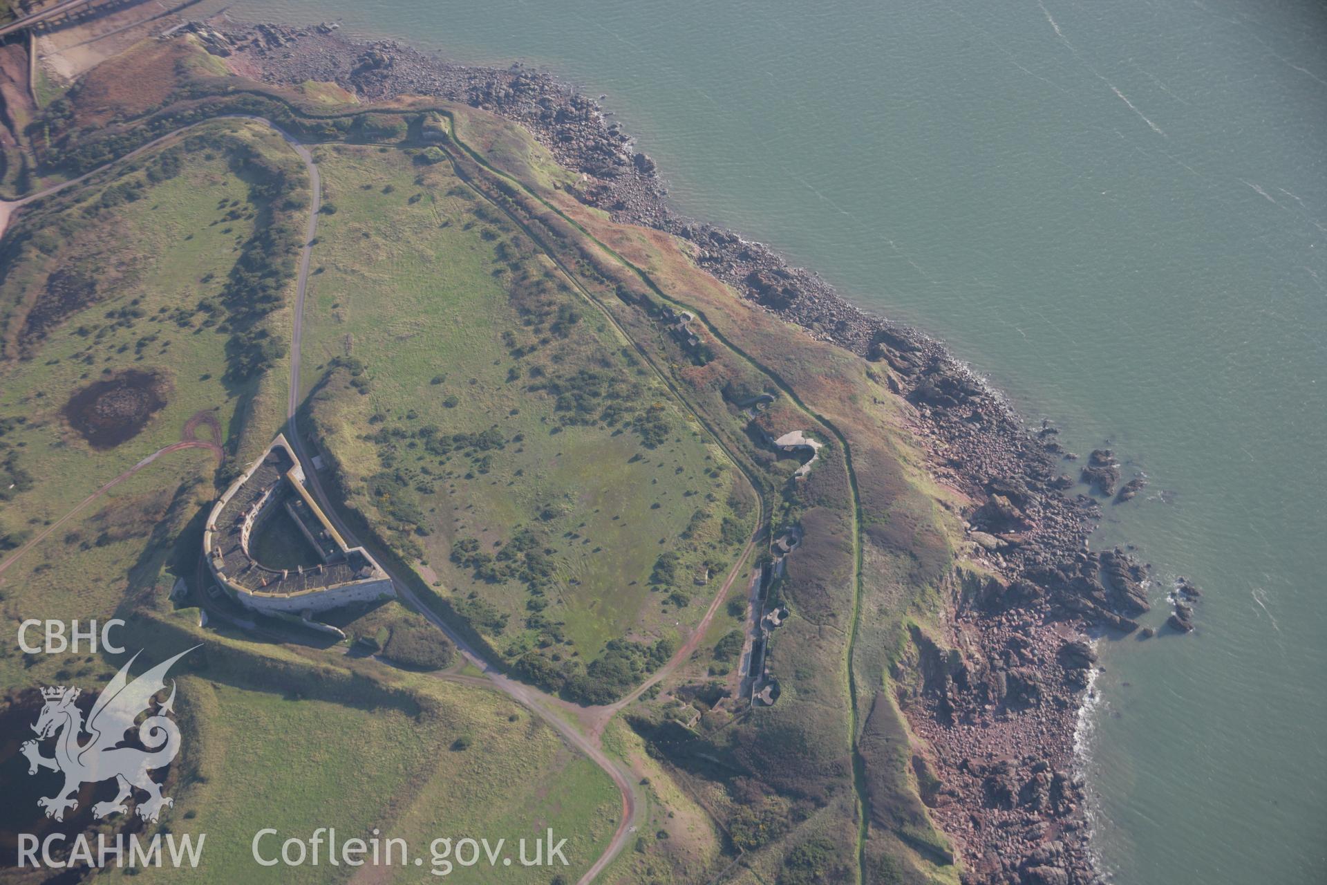 RCAHMW colour oblique aerial photograph of South Hook Fort from the north-west. Taken on 19 November 2005 by Toby Driver
