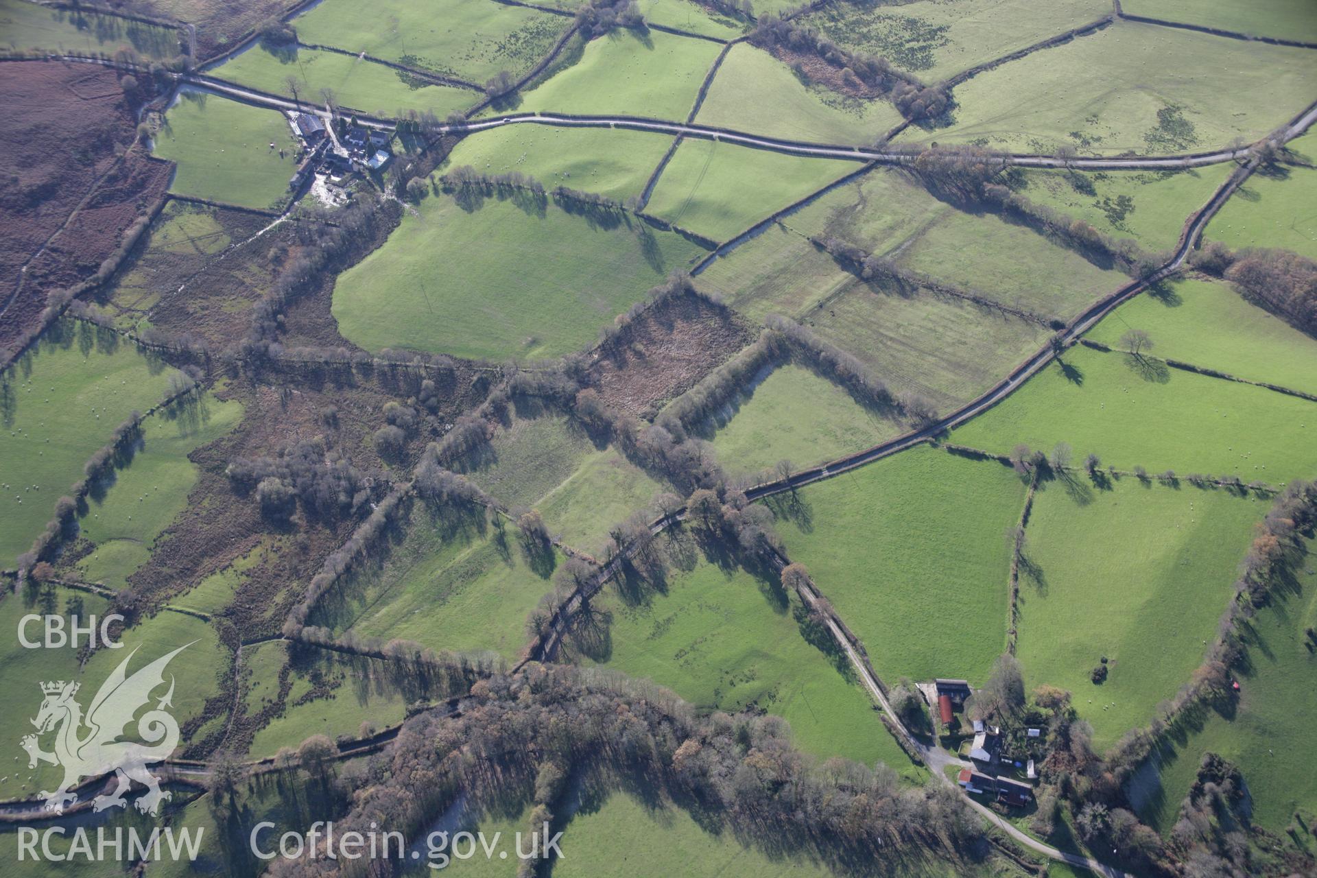 RCAHMW colour oblique photograph of Roman road east of Porthyrhyd, view from east. Taken by Toby Driver on 17/11/2005.