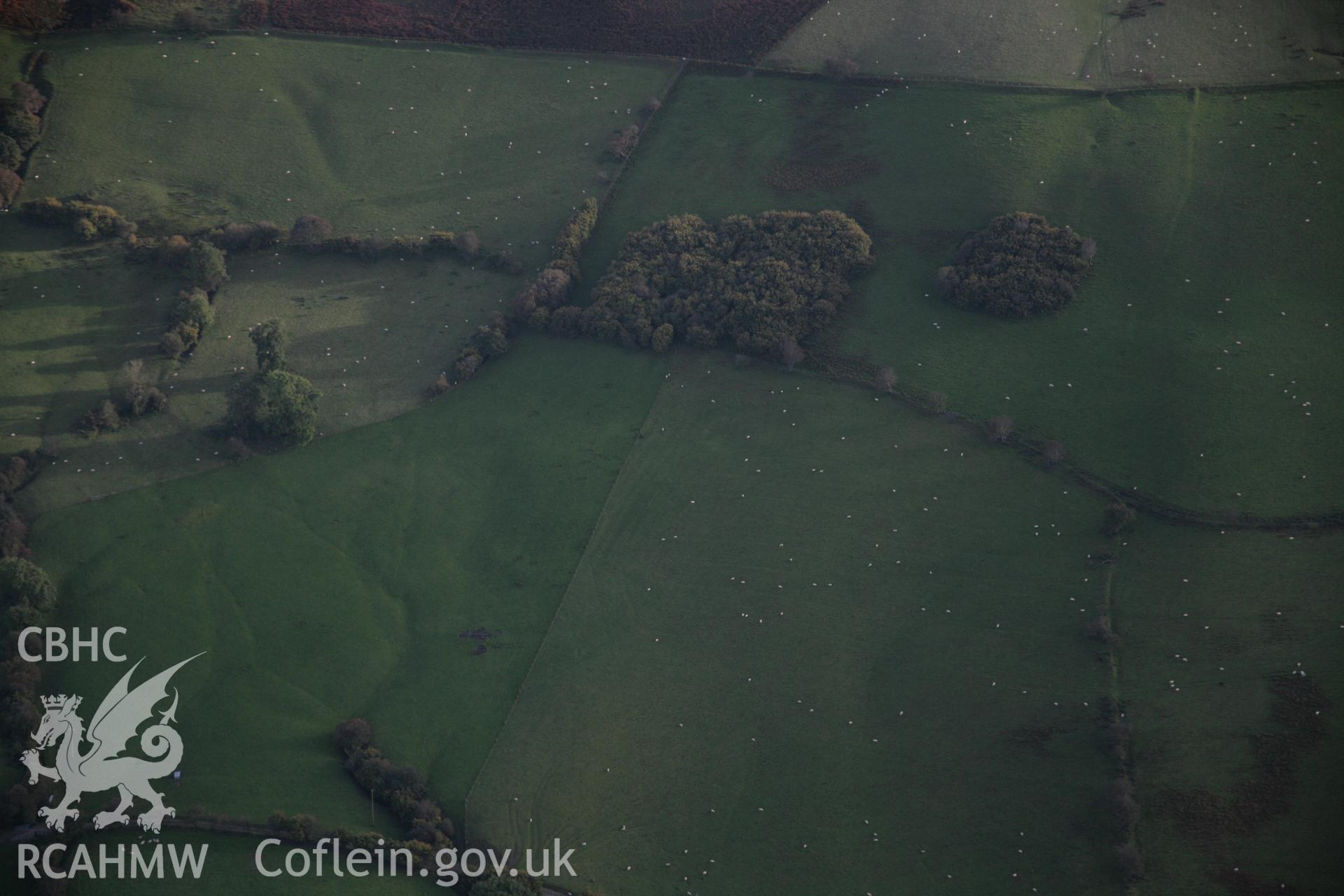 RCAHMW colour oblique aerial photograph of landscape to the west of Castell-y-Blaidd. Taken on 13 October 2005 by Toby Driver