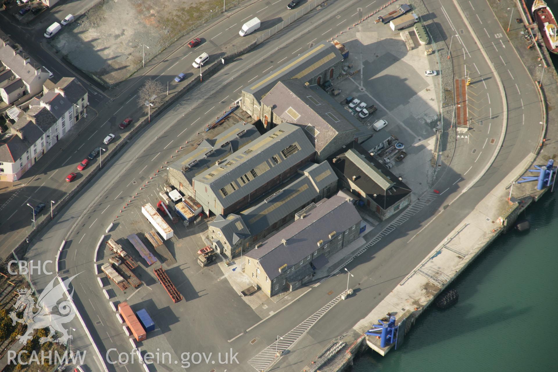 RCAHMW digital colour oblique photograph of Marine Yard, Holyhead. Taken on 20/03/2005 by T.G. Driver.