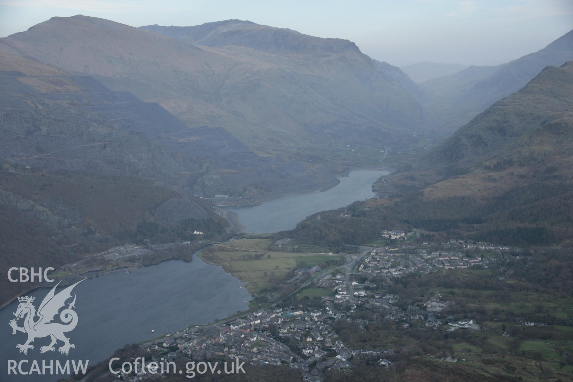 RCAHMW digital colour oblique photograph of Llanberis from the west. Taken on 20/03/2005 by T.G. Driver.