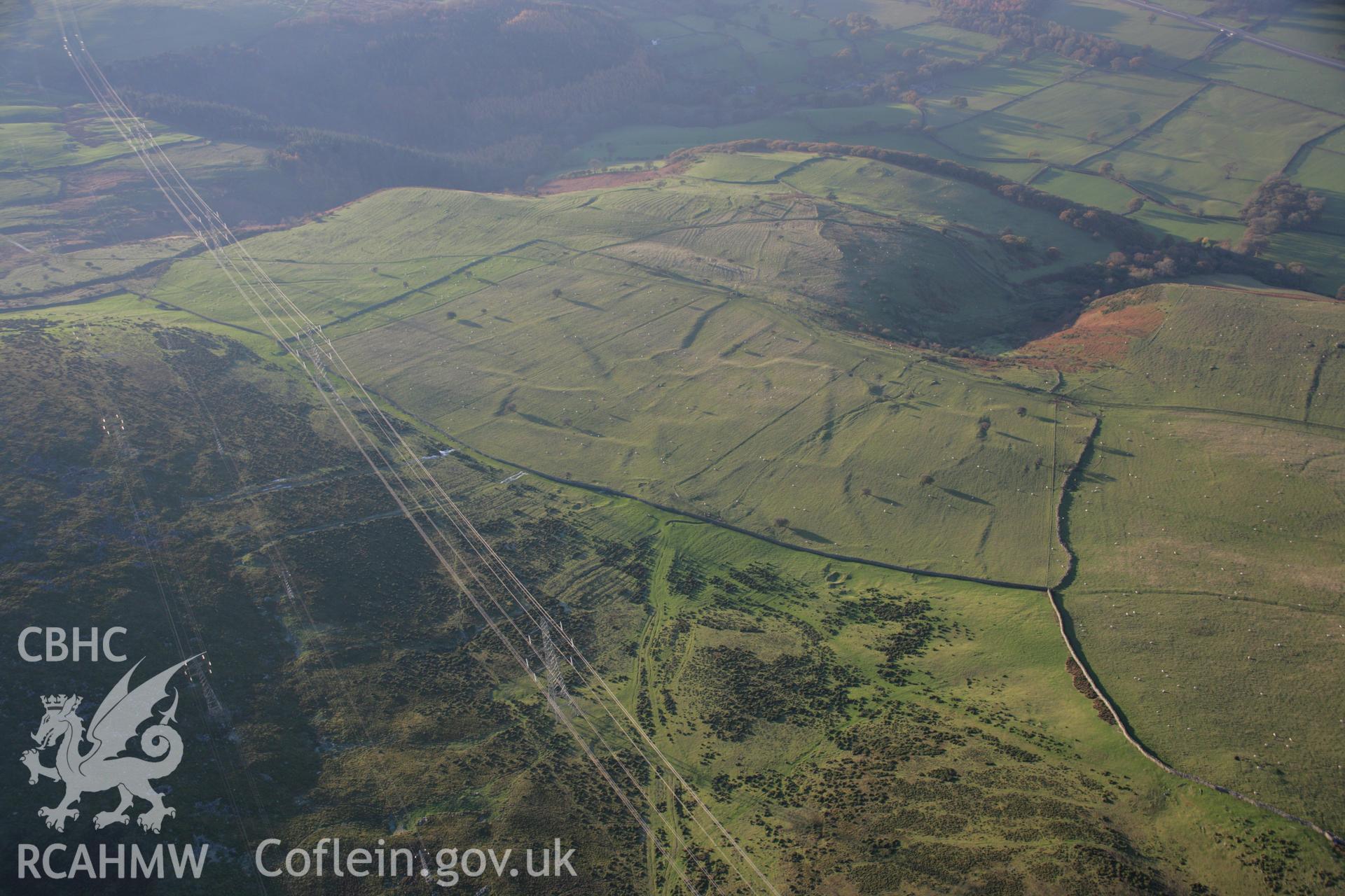 RCAHMW colour oblique aerial photograph of Ffridd Ddu Field System from the east. Taken on 21 November 2005 by Toby Driver