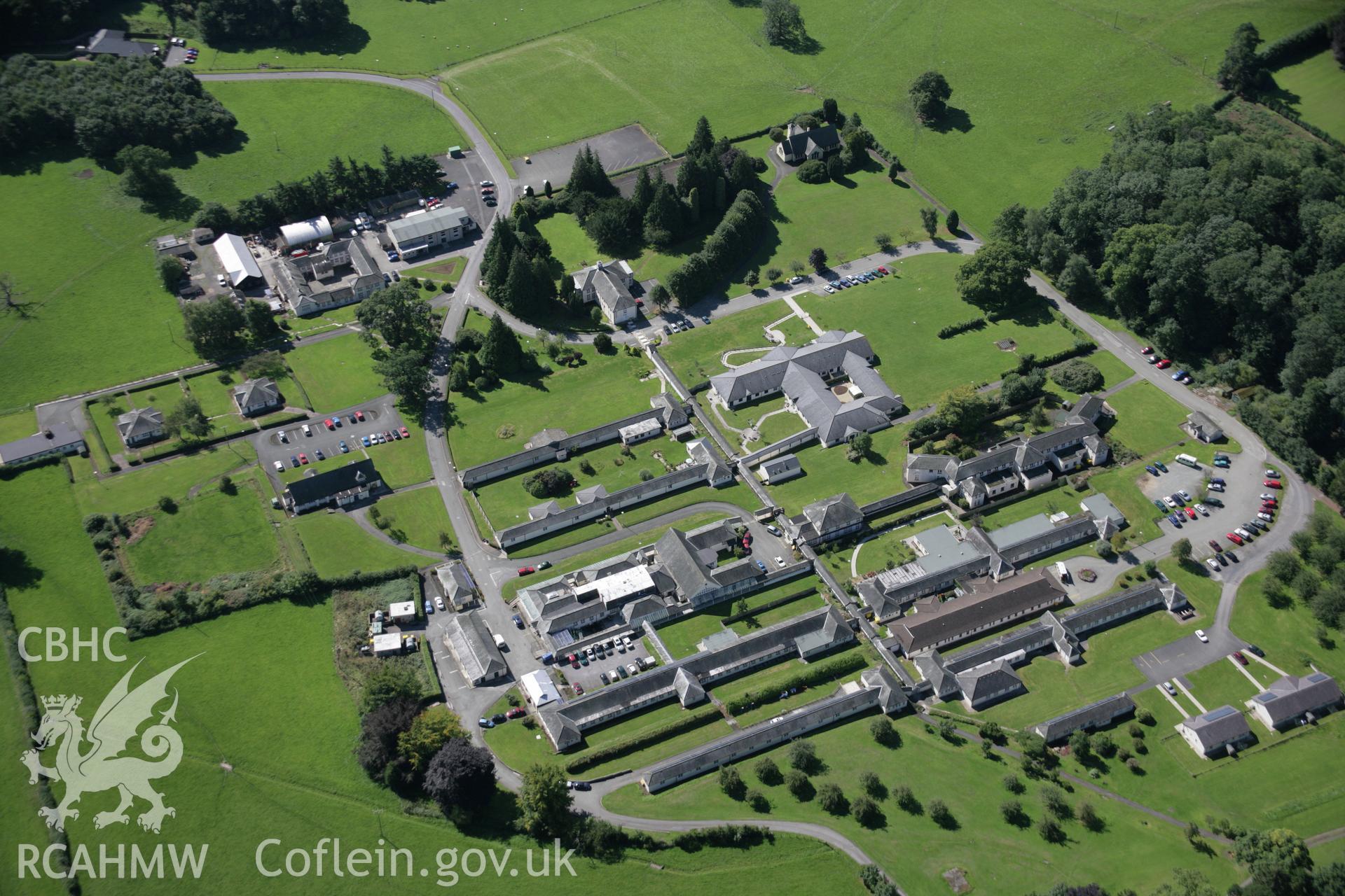 RCAHMW digital colour oblique photograph of Bronllys Hospital viewed from the north-east. Taken on 02/09/2005 by T.G. Driver.