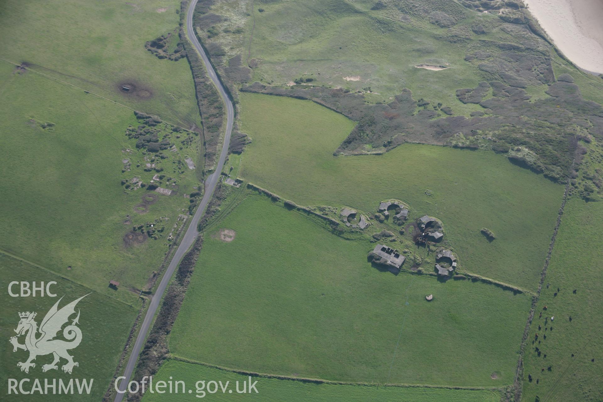 RCAHMW colour oblique aerial photograph of the heavy anti-aircraft battery at Gravel Bay, Whetstone Hill, from the north-east. Taken on 19 November 2005 by Toby Driver