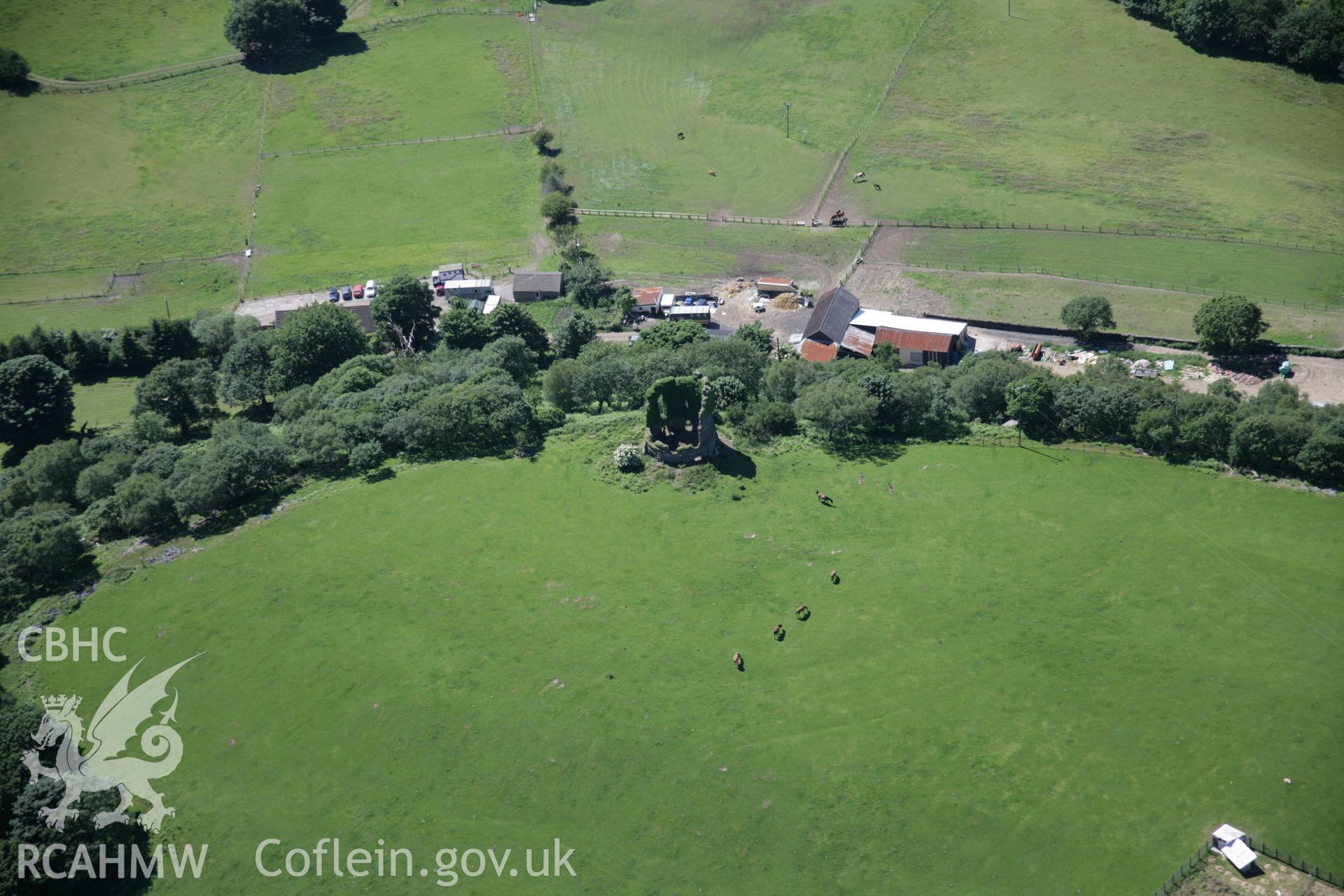 RCAHMW colour oblique aerial photograph of Ivy Tower folly, viewed from the south-east. Taken on 22 June 2005 by Toby Driver