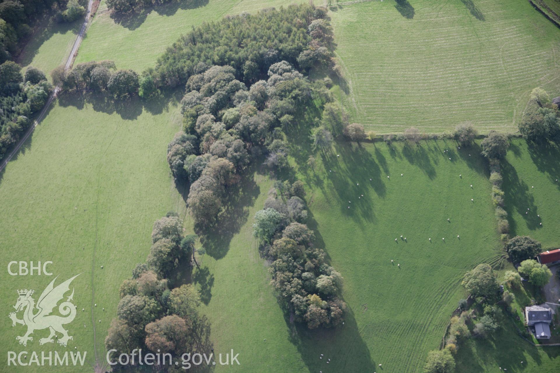 RCAHMW colour oblique aerial photograph of Pen-Llys Enclosure, viewed from the east. Taken on 13 October 2005 by Toby Driver