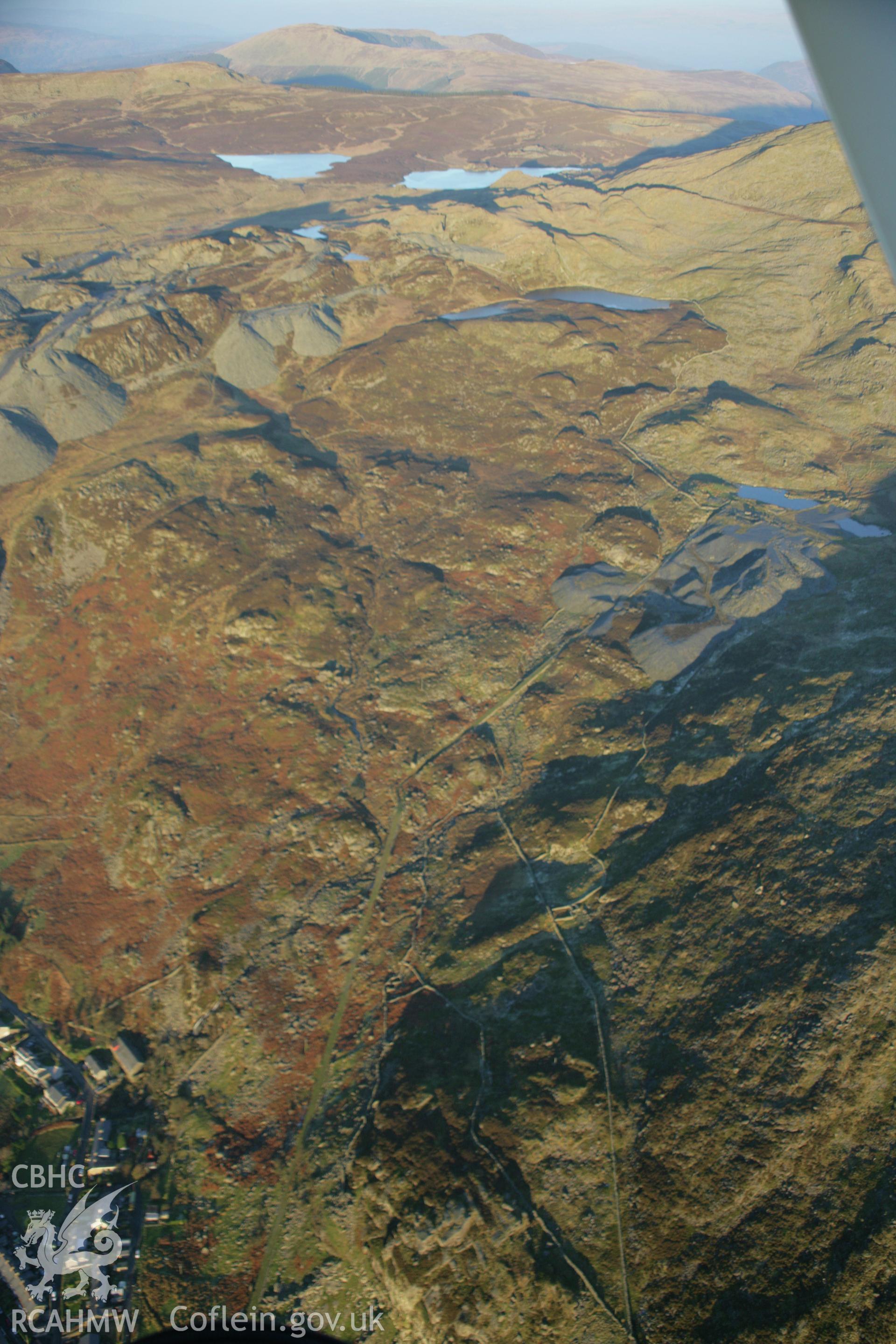 RCAHMW colour oblique aerial photograph of Craig-Ddu Incline from the west. Taken on 21 November 2005 by Toby Driver