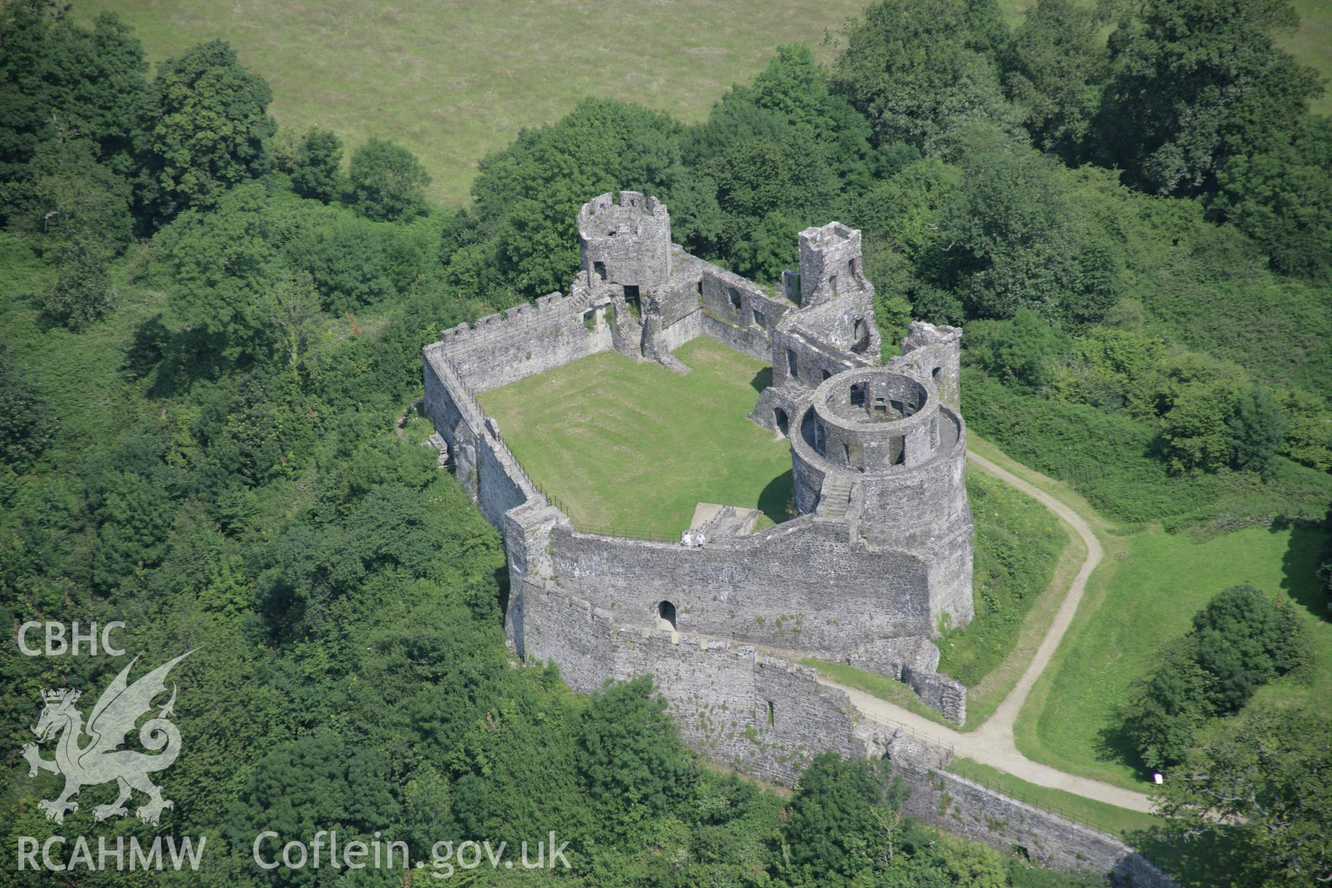 RCAHMW colour oblique aerial photograph of Dinefwr Castle, Llandeilo, from the south. Taken on 11 July 2005 by Toby Driver