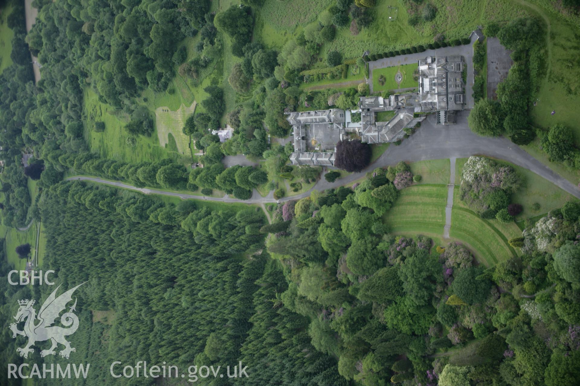 RCAHMW colour oblique aerial photograph of Golden Grove Garden, Llanasa, from the east. Taken on 09 June 2005 by Toby Driver