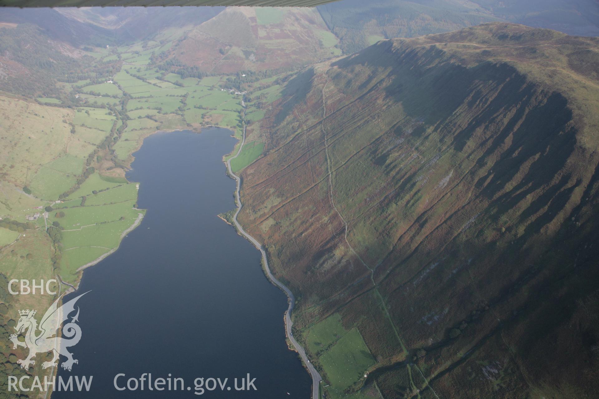 RCAHMW colour oblique aerial photograph of Tal-y-Llyn Lake looking north-east. Taken on 17 October 2005 by Toby Driver