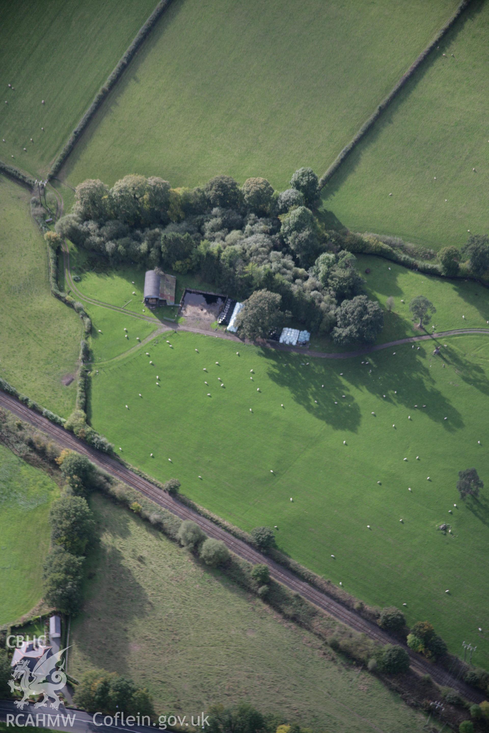 RCAHMW colour oblique aerial photograph of Llandrindod Common Howie Roman Camp XIX, viewed from the east. Taken on 13 October 2005 by Toby Driver