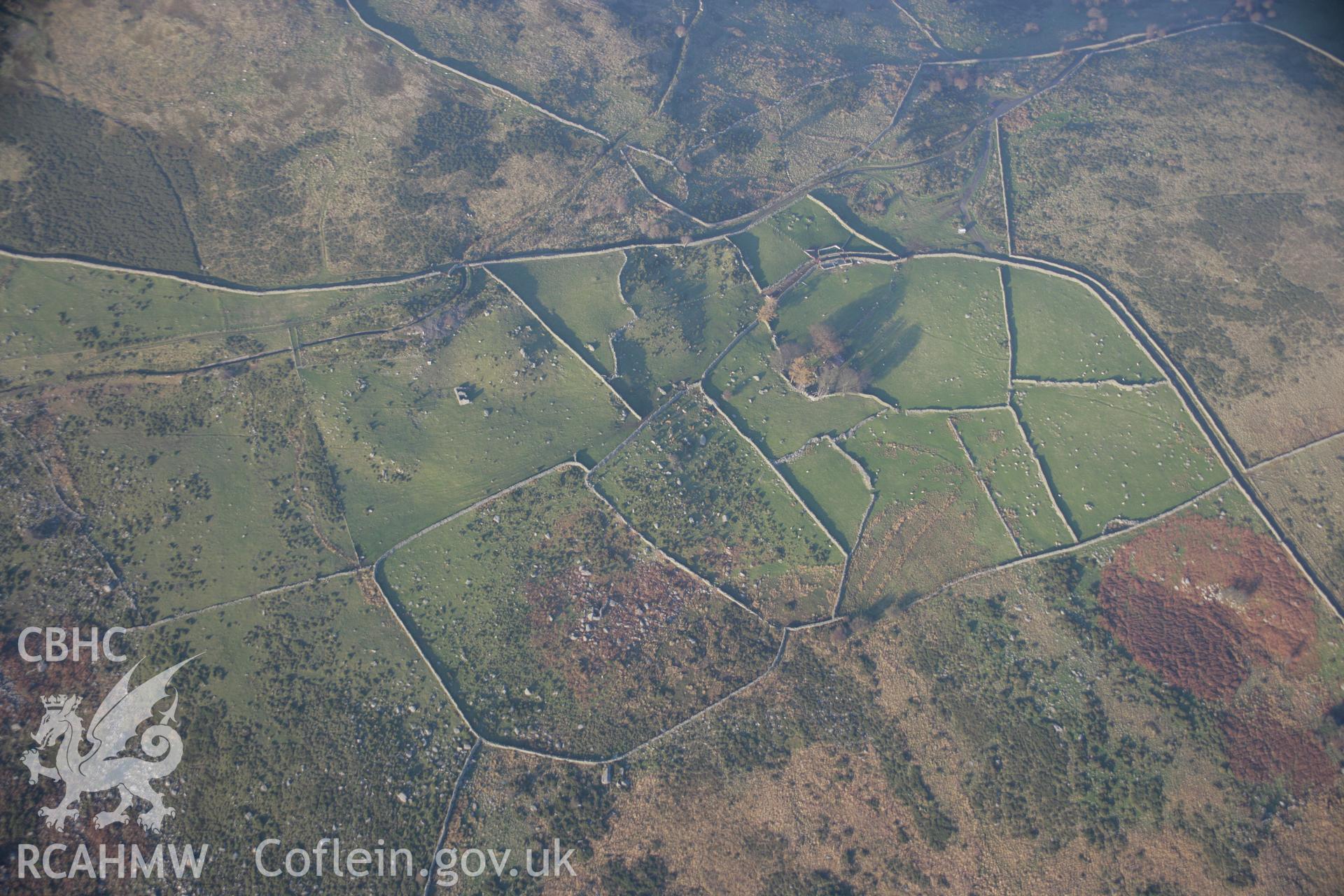 RCAHMW colour oblique aerial photograph of Bwlch-y-Gaer, Farmstead from the south. Taken on 21 November 2005 by Toby Driver