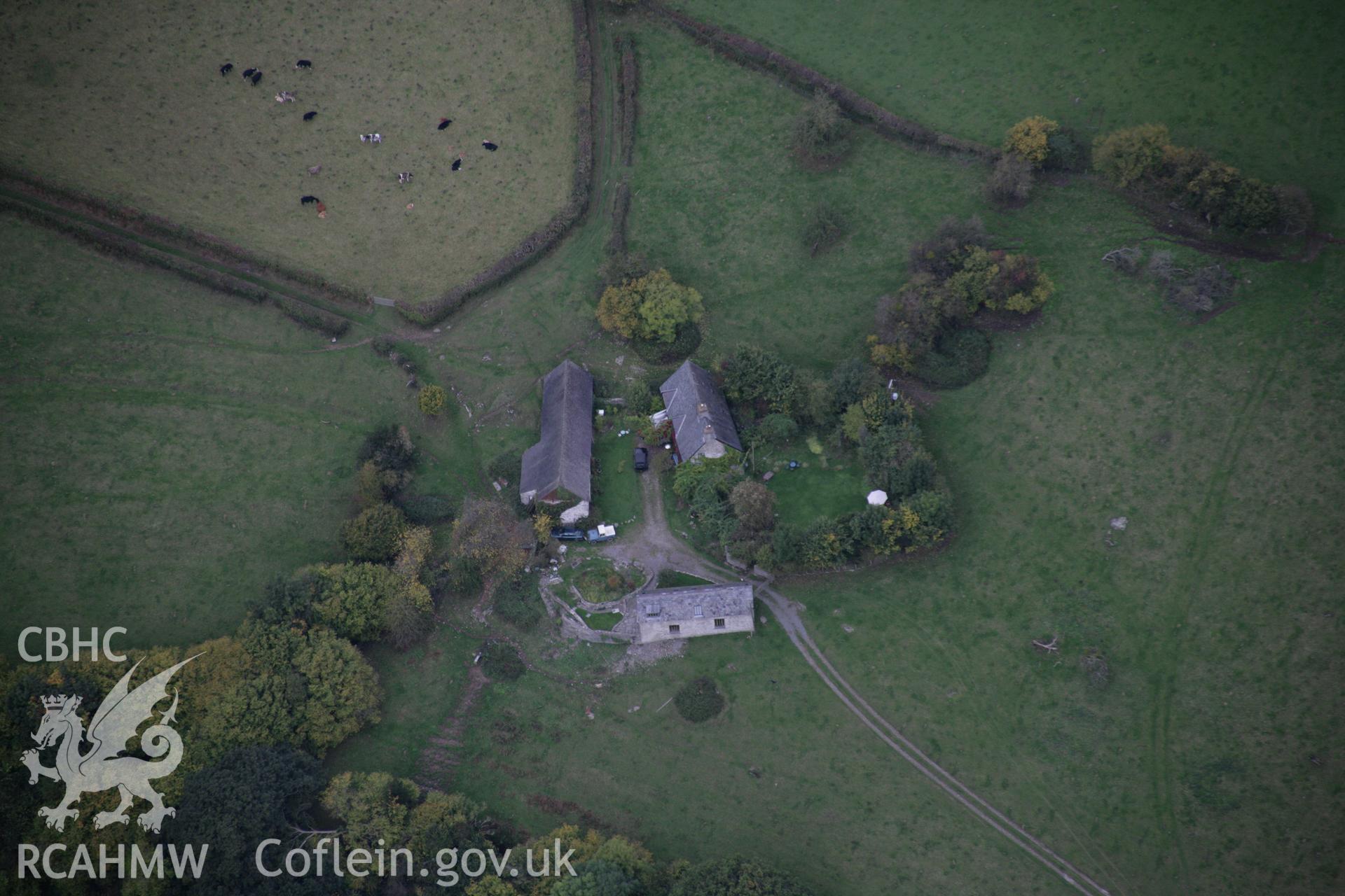 RCAHMW colour oblique aerial photograph of Hafodygarreg from the south-east. Taken on 13 October 2005 by Toby Driver