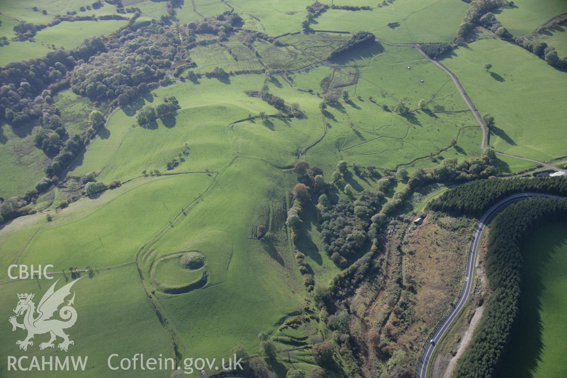 RCAHMW colour oblique aerial photograph of Castell Crugerydd from the north-east. Taken on 13 October 2005 by Toby Driver