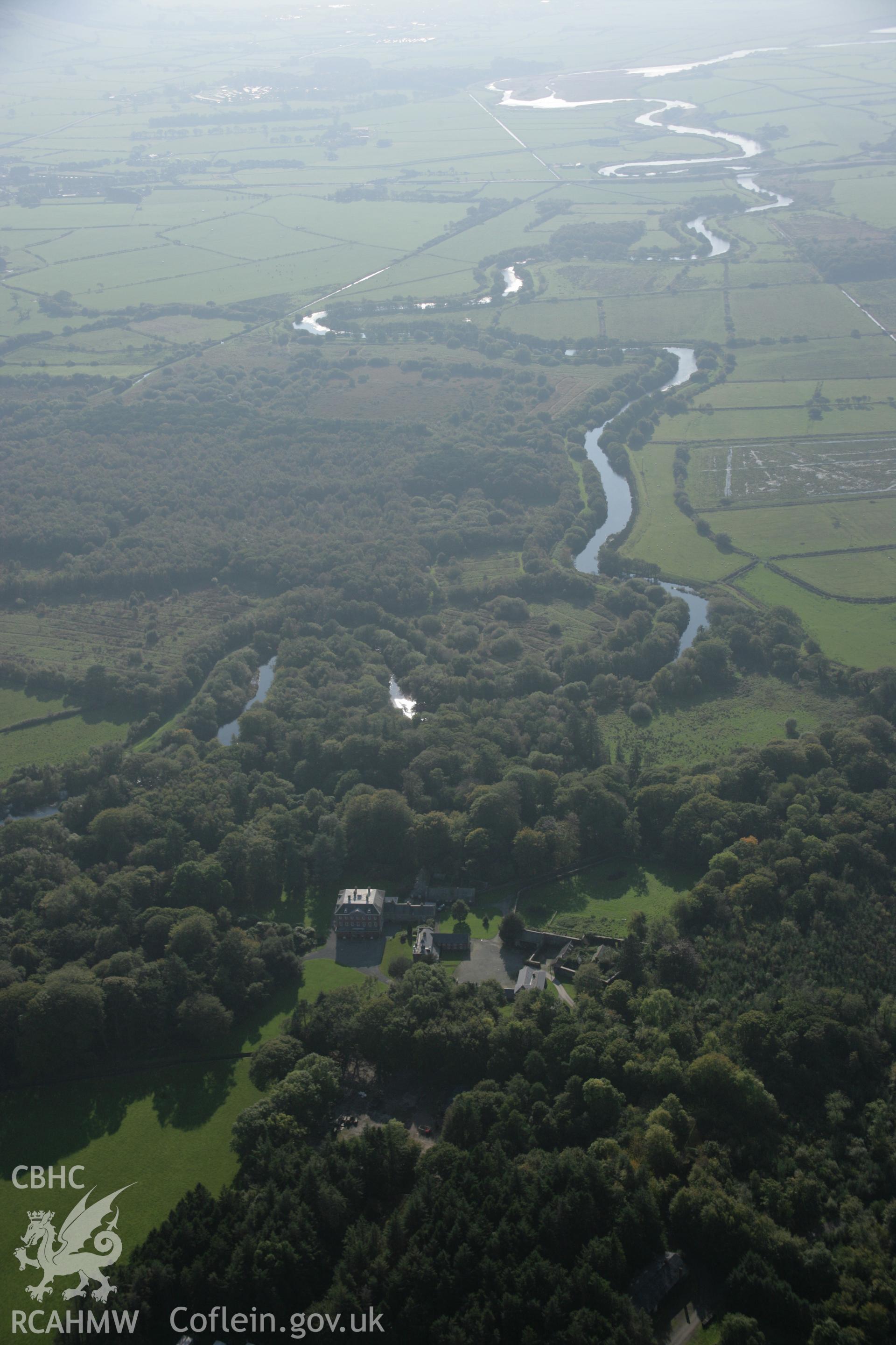 RCAHMW colour oblique aerial photograph of Peniarth Country House Garden, Llanegryn, viewed looking to the south-west. Taken on 17 October 2005 by Toby Driver