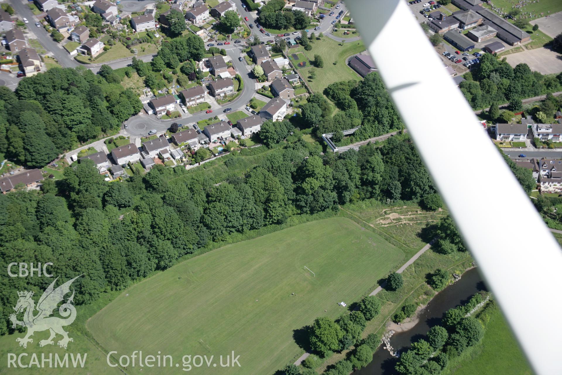 RCAHMW colour oblique aerial photograph of Angleton Iron Furnace, Bridgend from the west. Taken on 22 June 2005 by Toby Driver