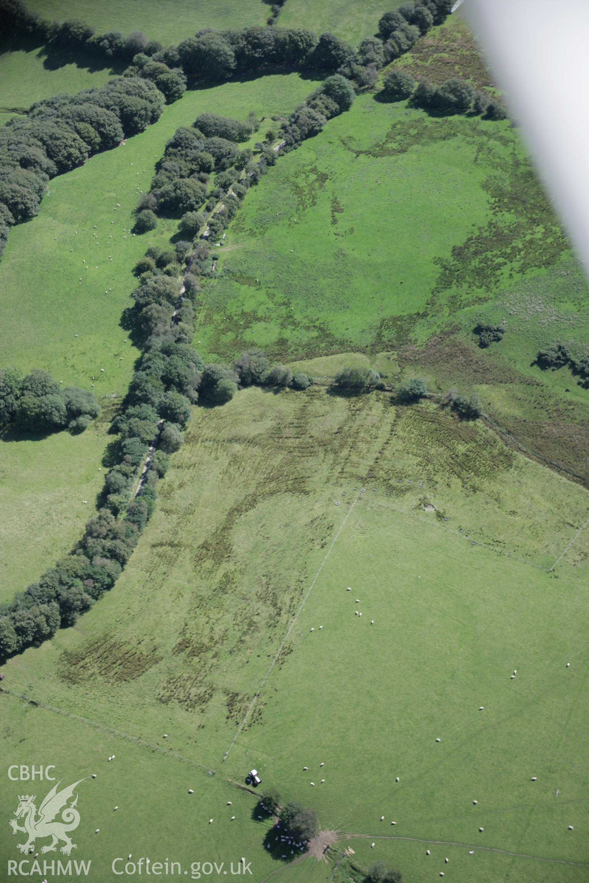 RCAHMW colour oblique aerial photograph of Allt Yr Hafod-Fawr I Roman Camps in general view from the north-west. Taken on 02 September 2005 by Toby Driver