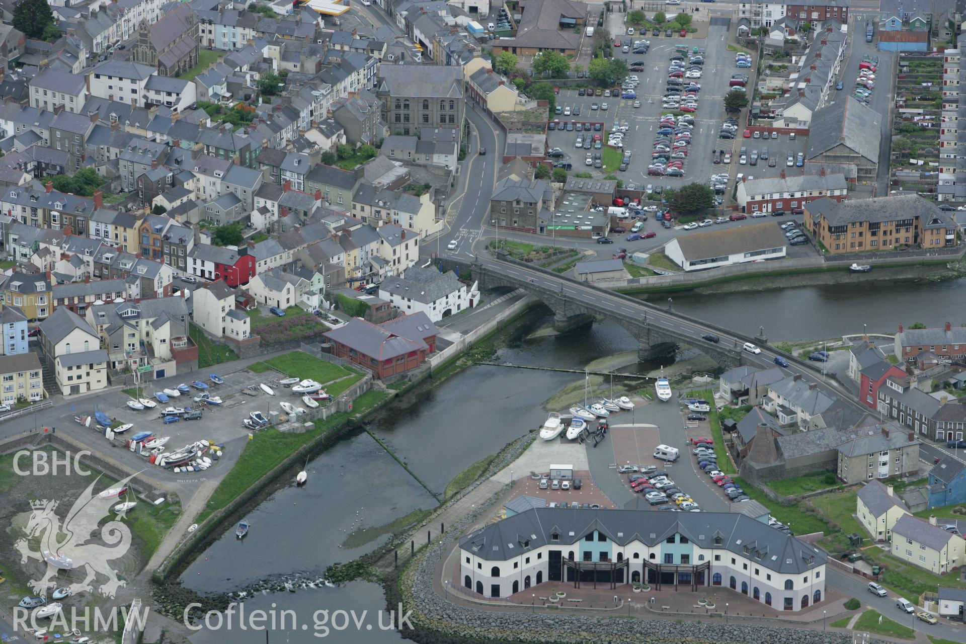 RCAHMW colour oblique photograph of The Technium, with Trefechan bridge behind. Taken by Toby Driver on 20/05/2008.