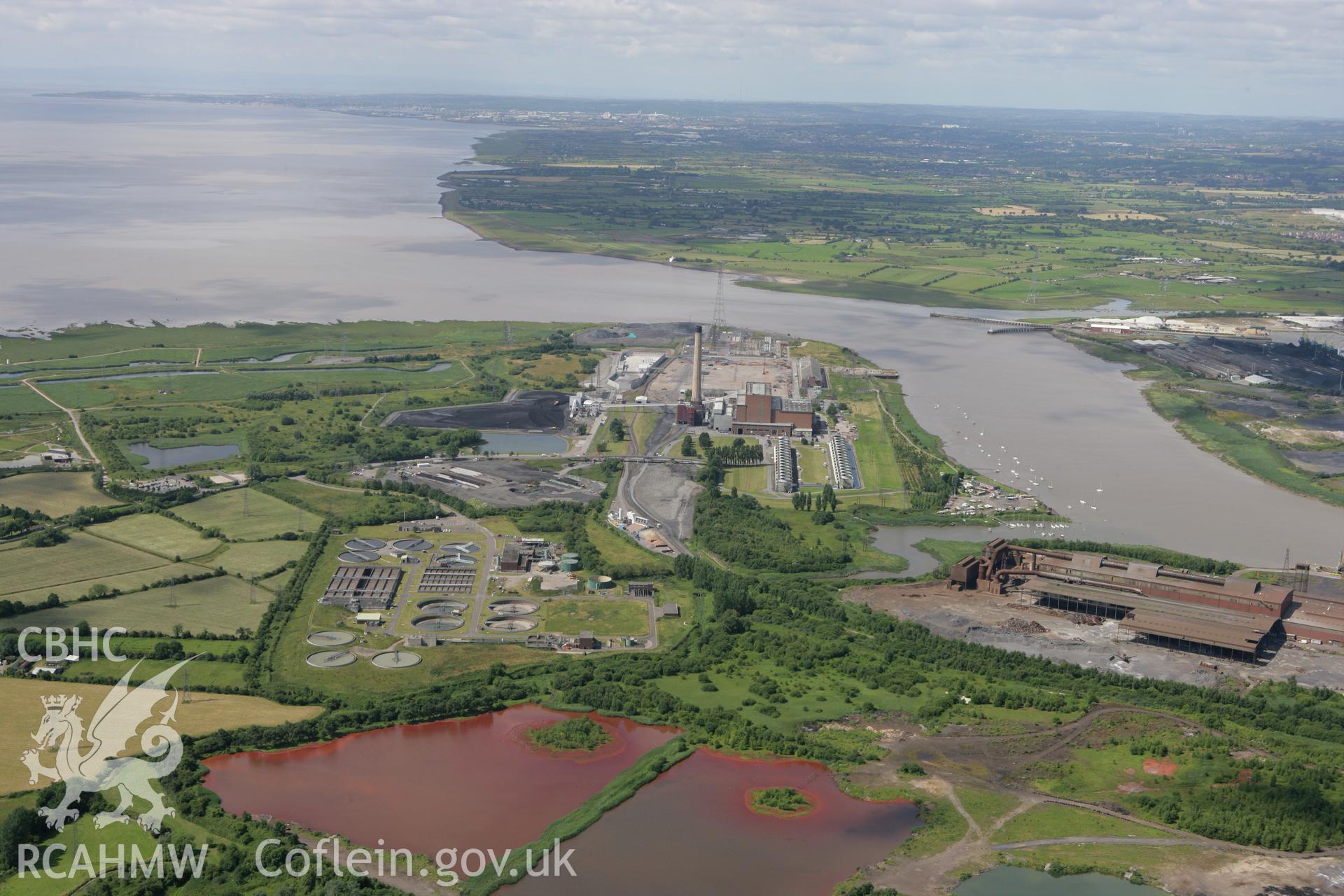 RCAHMW colour oblique photograph of Newport Power Station. Taken by Toby Driver on 21/07/2008.