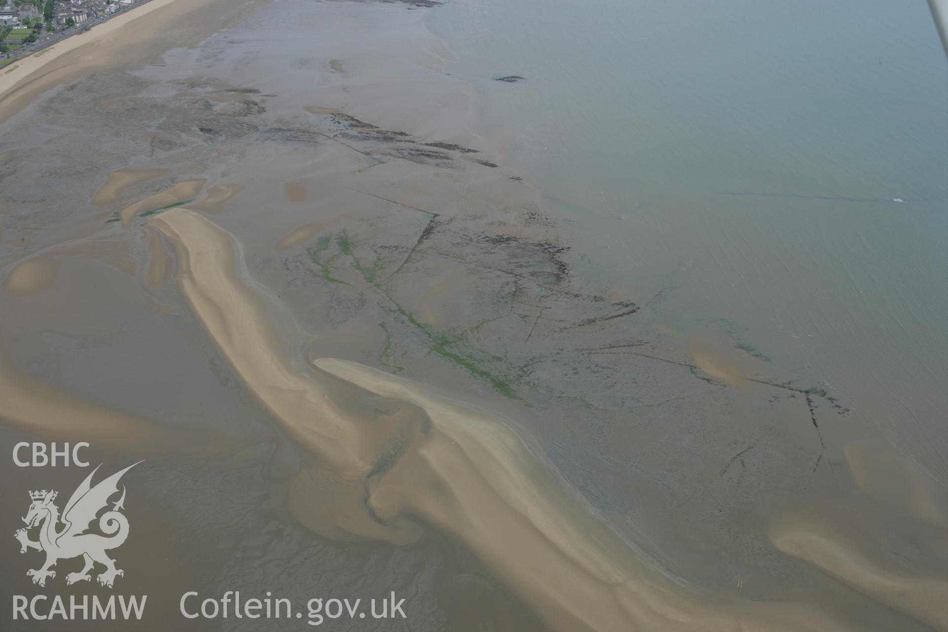 RCAHMW colour oblique photograph of Swansea Bay Fish Traps 4, 5, 7, 6 and 27. Taken by Toby Driver on 20/06/2008.