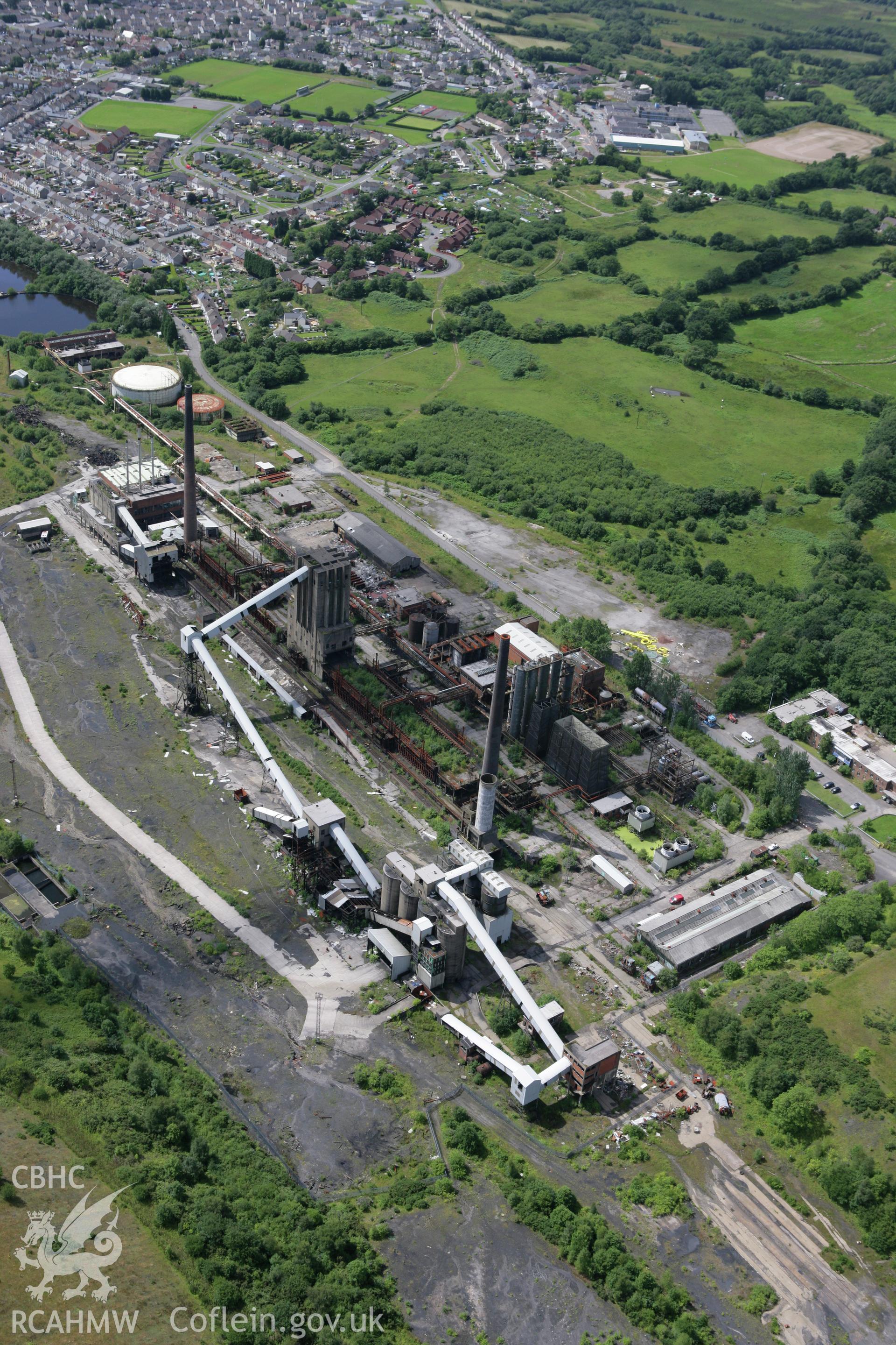 RCAHMW colour oblique photograph of Cwm Coking Works, Llantwit Fardre. Taken by Toby Driver on 21/07/2008.
