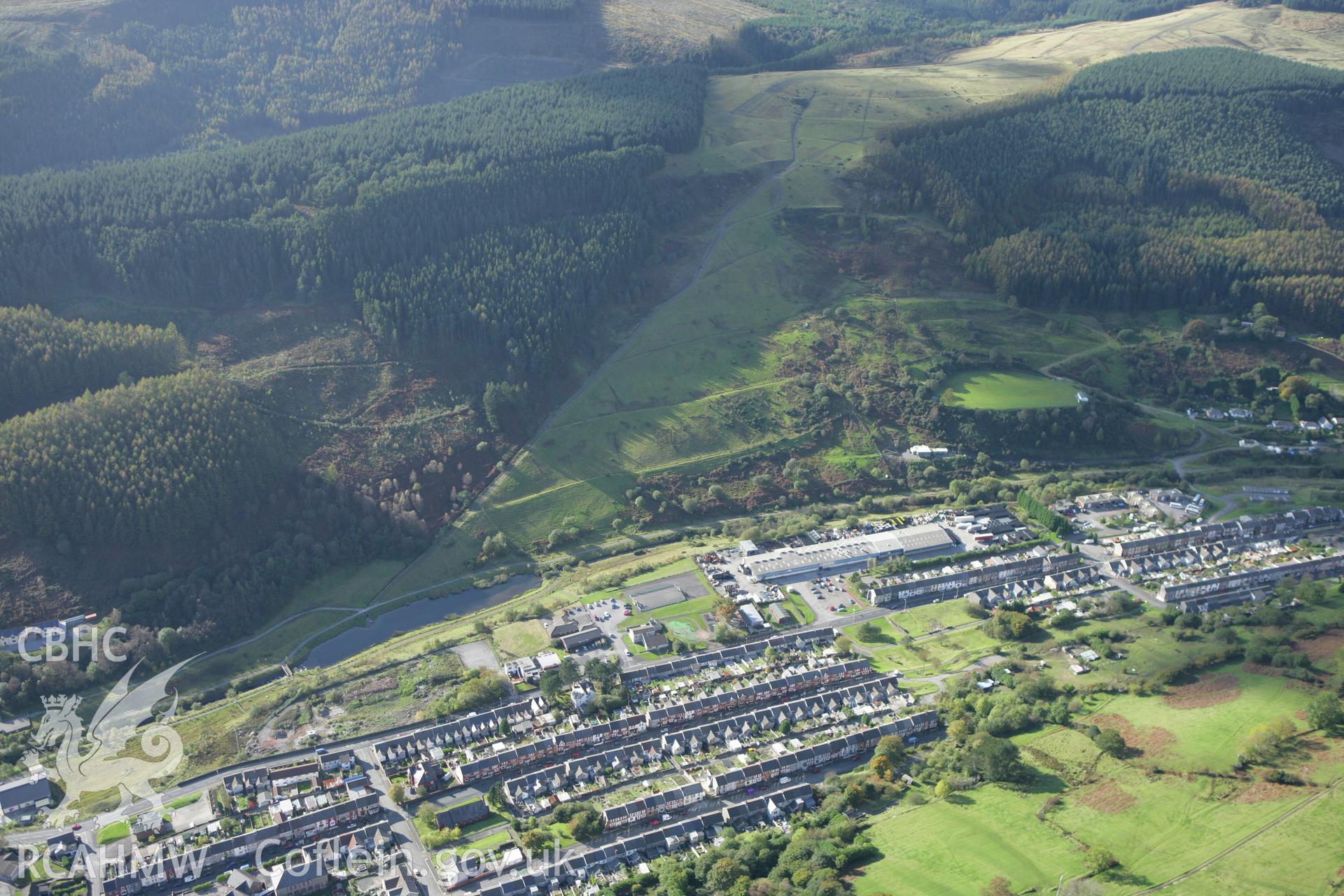 RCAHMW colour oblique photograph of Pontycymer townscape. Taken by Toby Driver on 16/10/2008.
