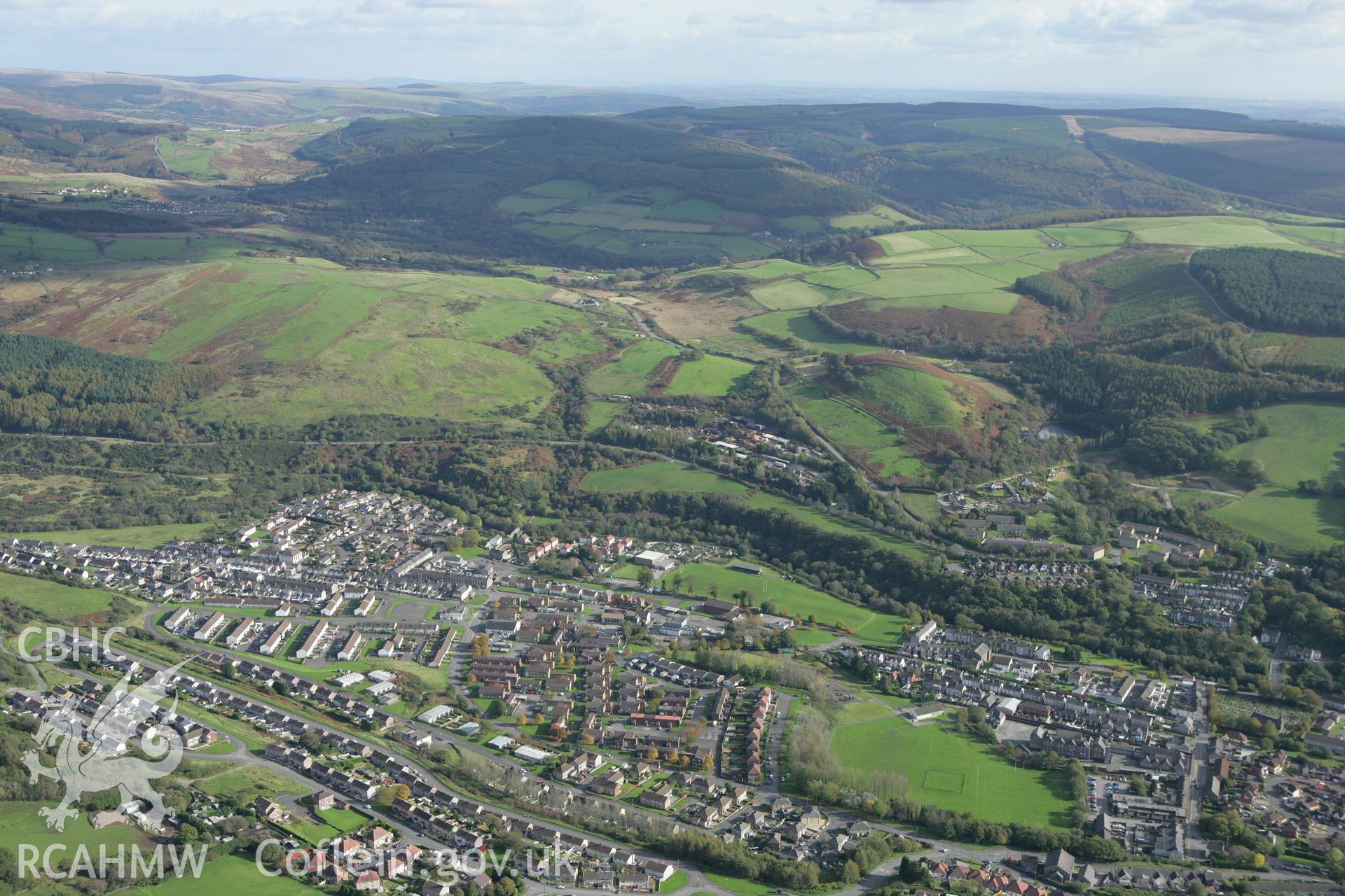 RCAHMW colour oblique photograph of Cwmafan, with Cwmafan Junior and Infant schools. Taken by Toby Driver on 16/10/2008.