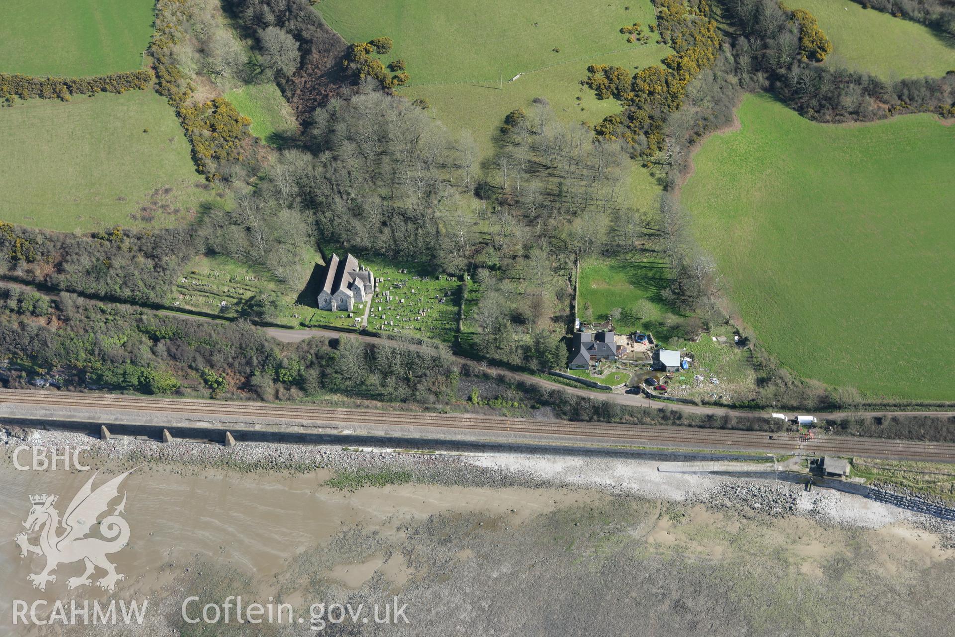 RCAHMW colour oblique photograph of St Ishmael, lost village. Taken by Toby Driver on 04/03/2008.