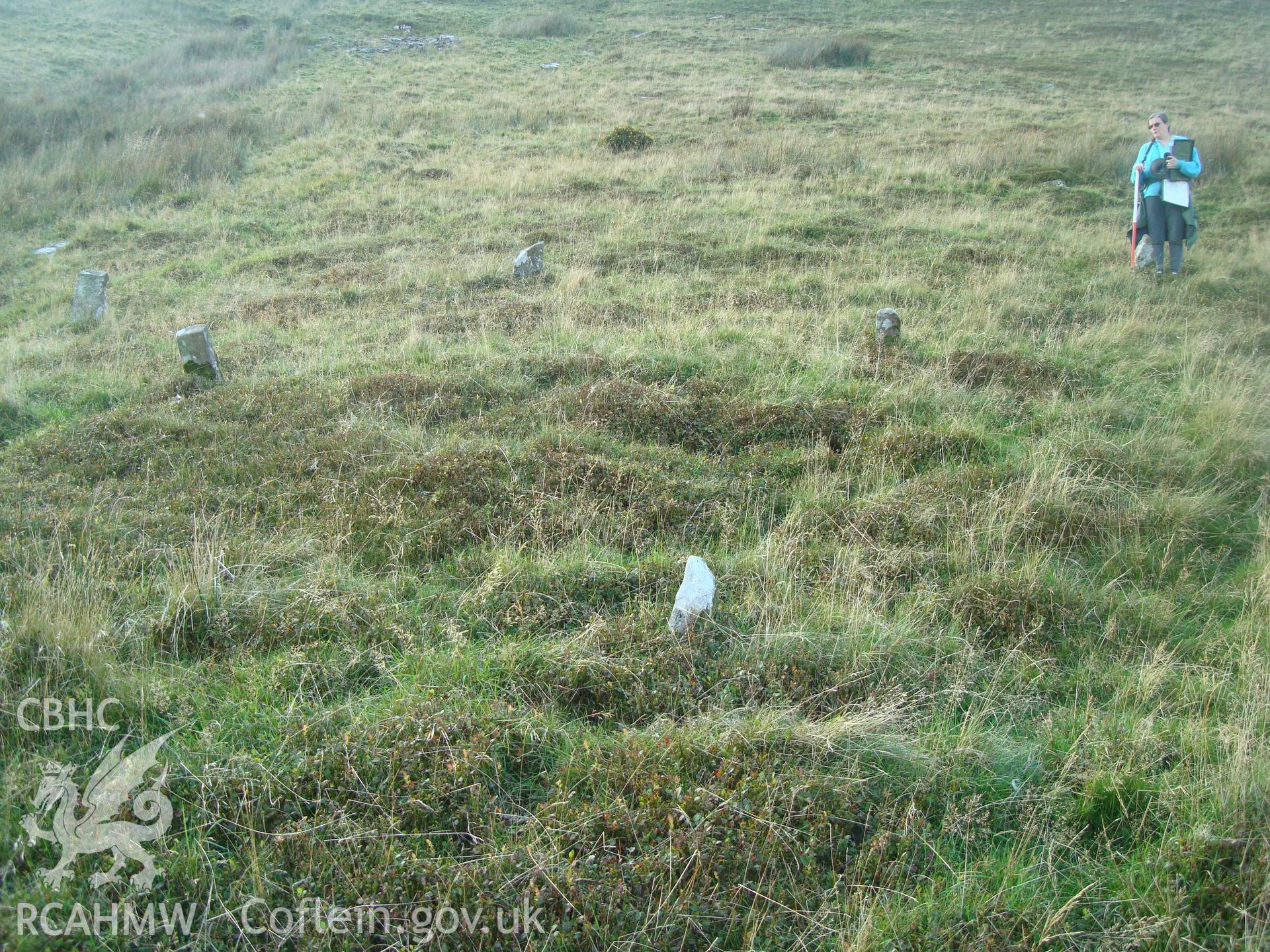 Digital colour photograph of Craig y Fan Ddu  stone rows taken on 19/09/2008 by R.P.Sambrook during the Brecon Beacons (east) Uplands Survey undertaken by Trysor.