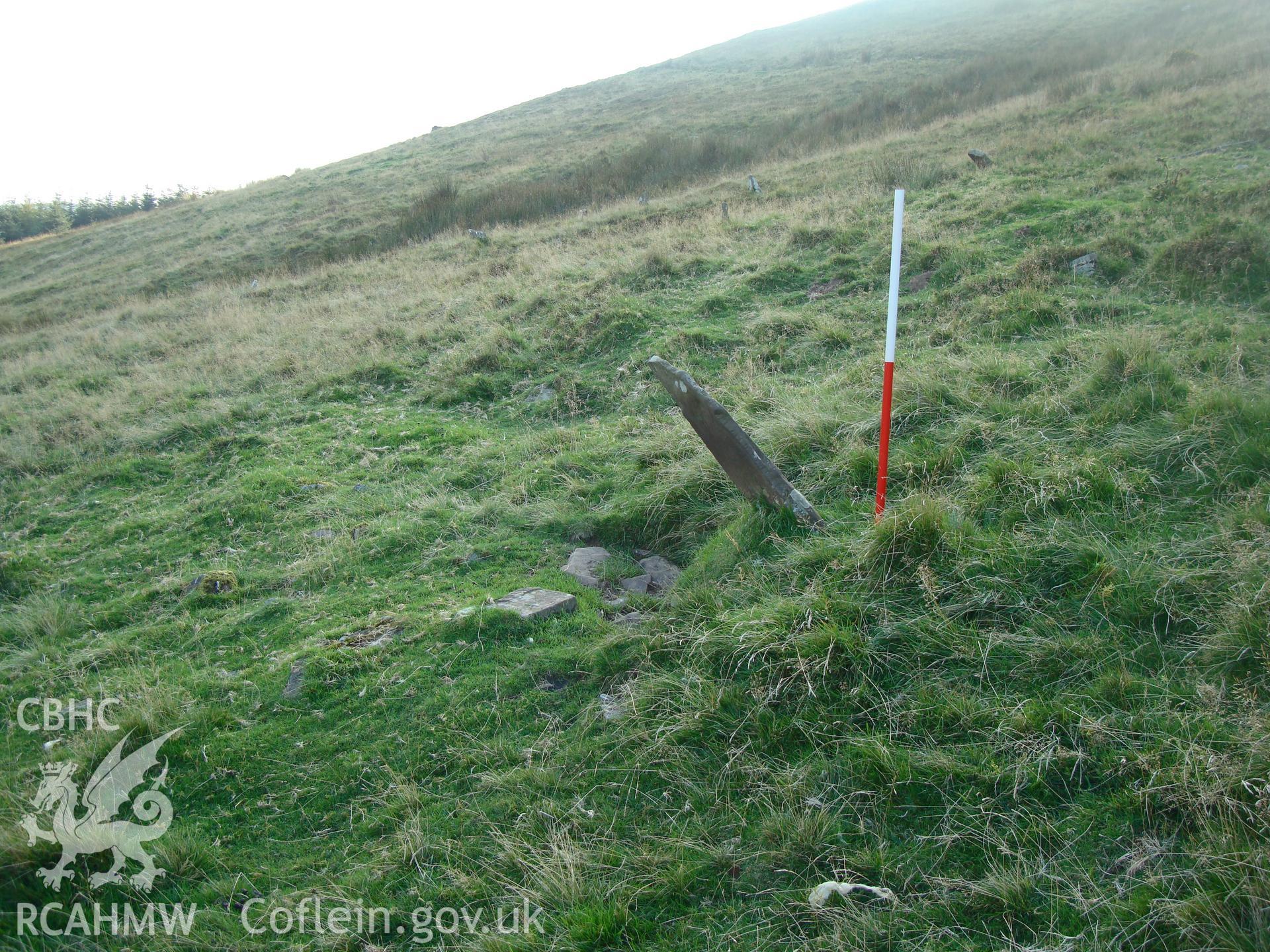 Digital colour photograph of Craig y Fan Ddu  stone rows taken on 19/09/2008 by R.P.Sambrook during the Brecon Beacons (east) Uplands Survey undertaken by Trysor.