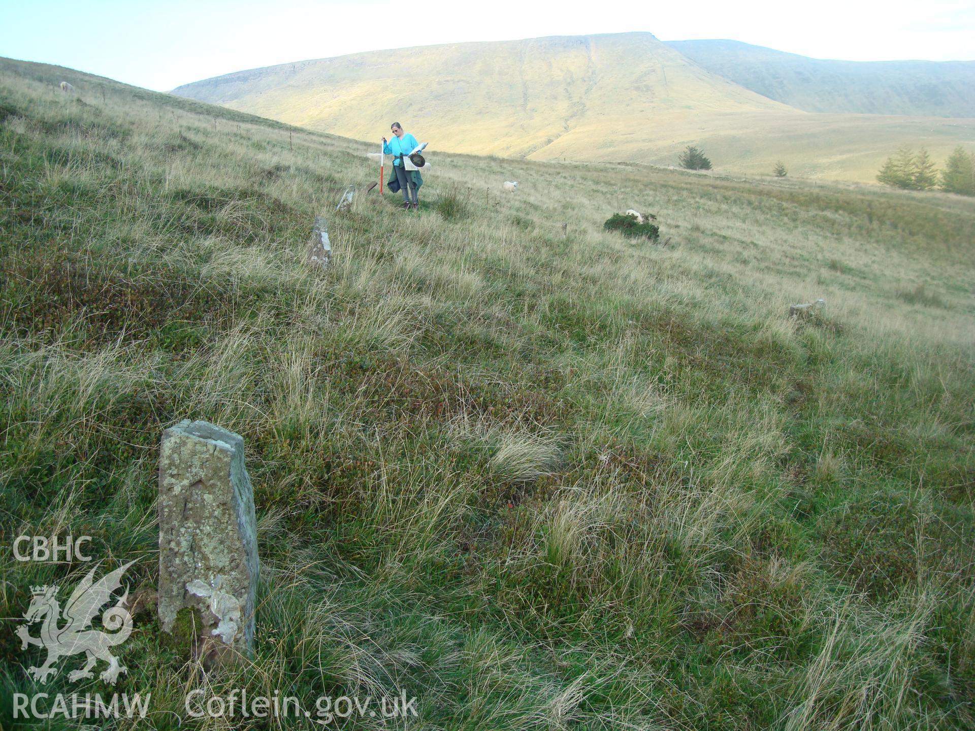 Digital colour photograph of Craig y Fan Ddu  stone rows taken on 19/09/2008 by R.P.Sambrook during the Brecon Beacons (east) Uplands Survey undertaken by Trysor.