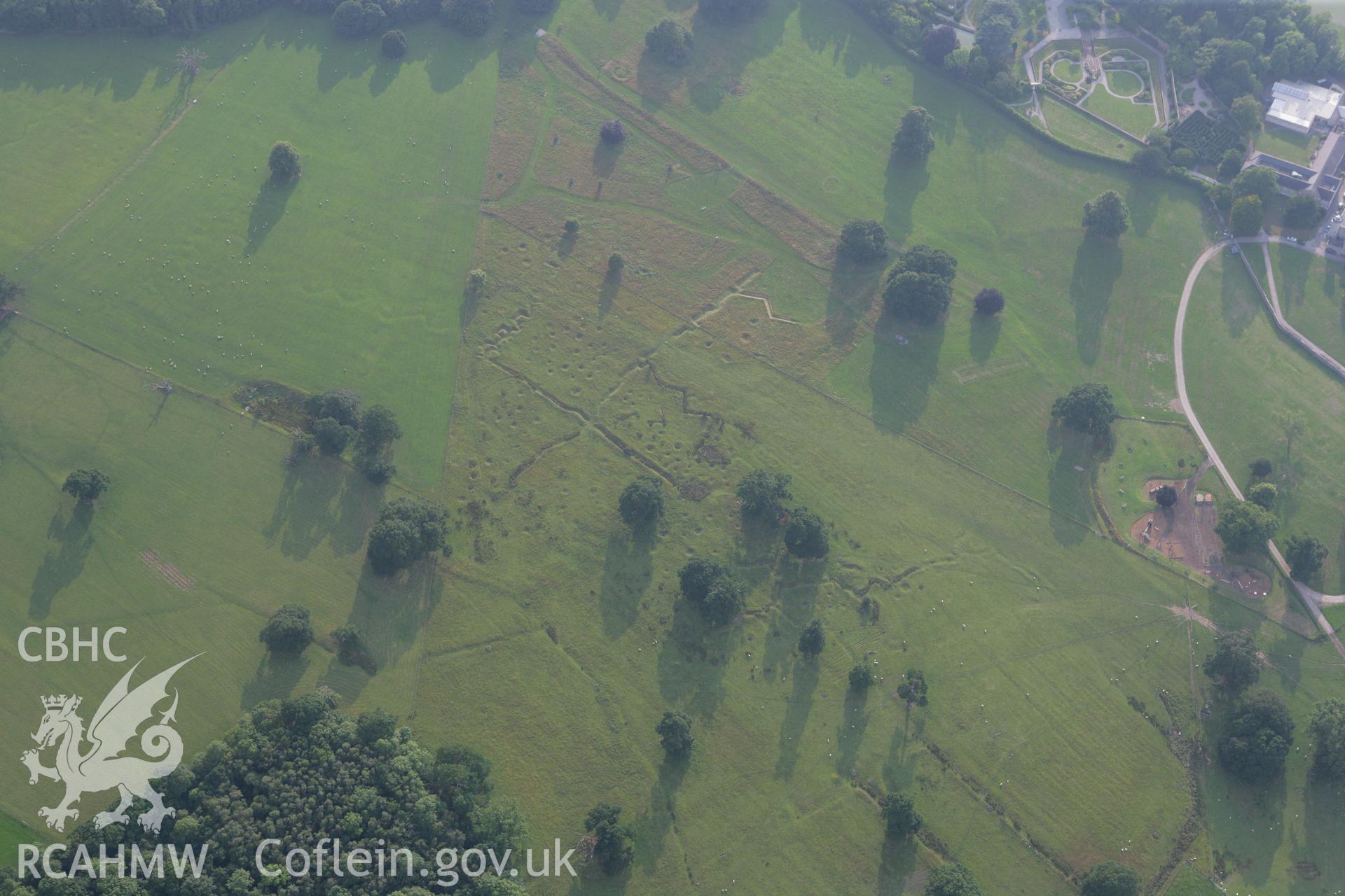 RCAHMW colour oblique photograph of Bodelwyddan Park Army Practice Trenches. Taken by Toby Driver on 24/07/2008.