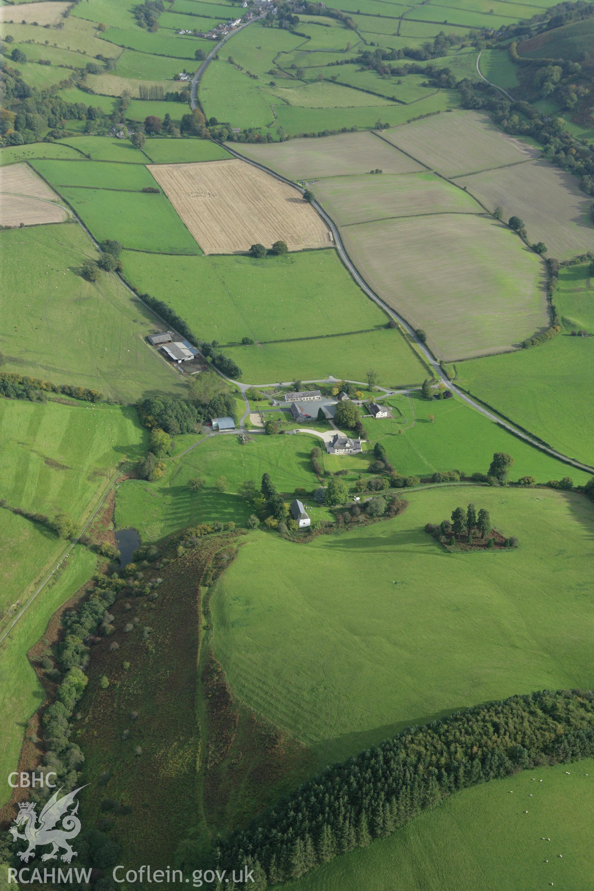 RCAHMW colour oblique photograph of the site of the battle of Pilleth. Taken by Toby Driver on 10/10/2008.