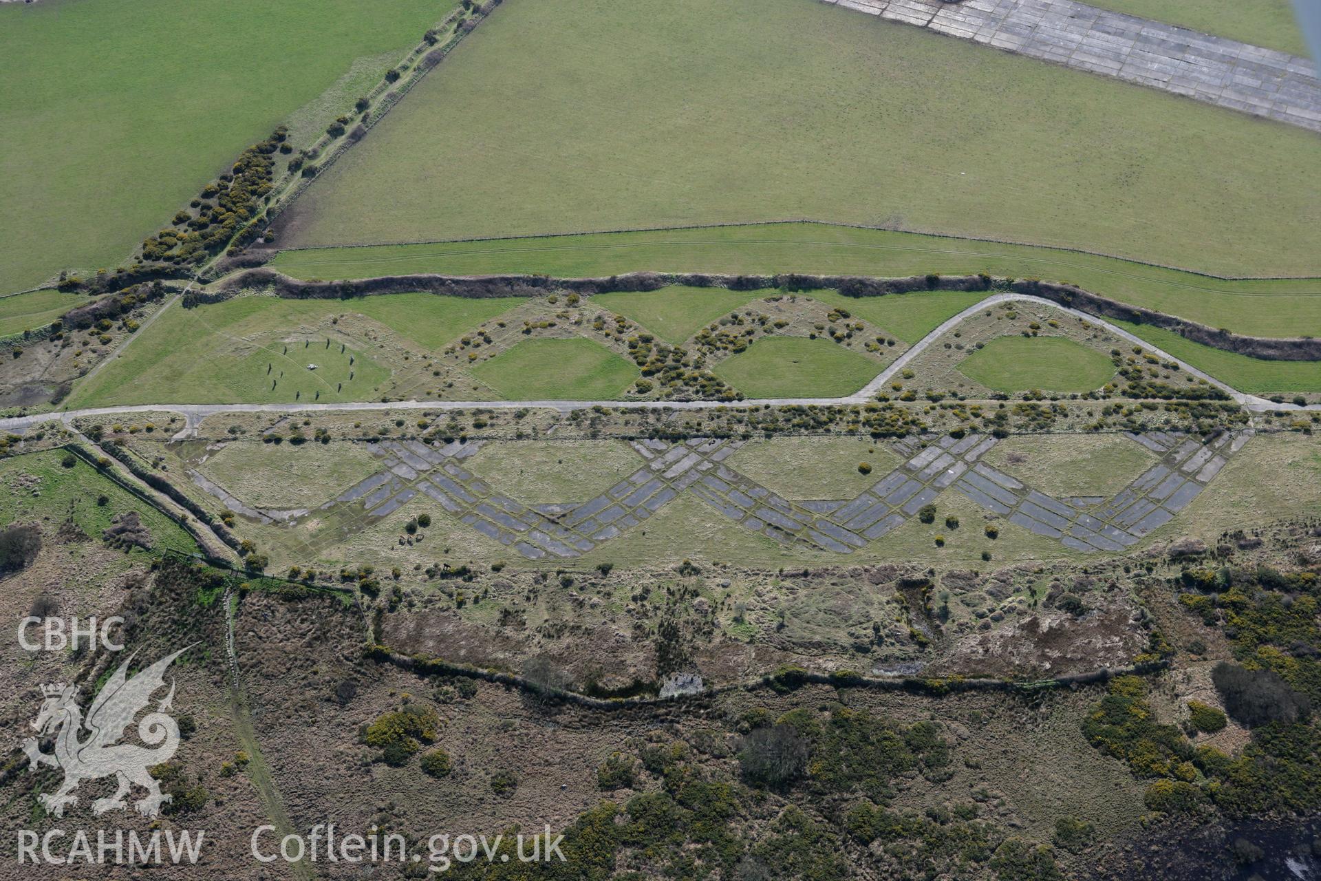 RCAHMW colour oblique photograph of St David's Airfield, Gorsedd Circle. Taken by Toby Driver on 04/03/2008.