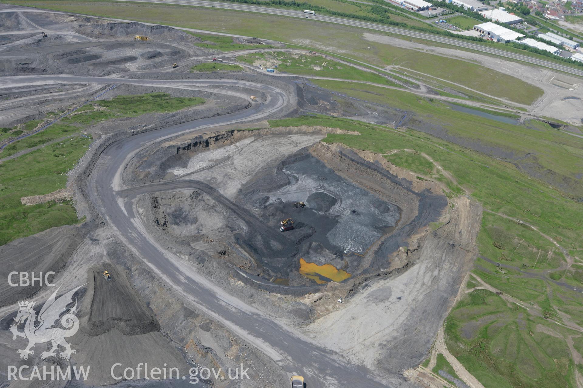 RCAHMW colour oblique photograph of Ffos-y-fran Land Reclaimation Scheme (Dowlais Opencast). Taken by Toby Driver on 09/06/2008.