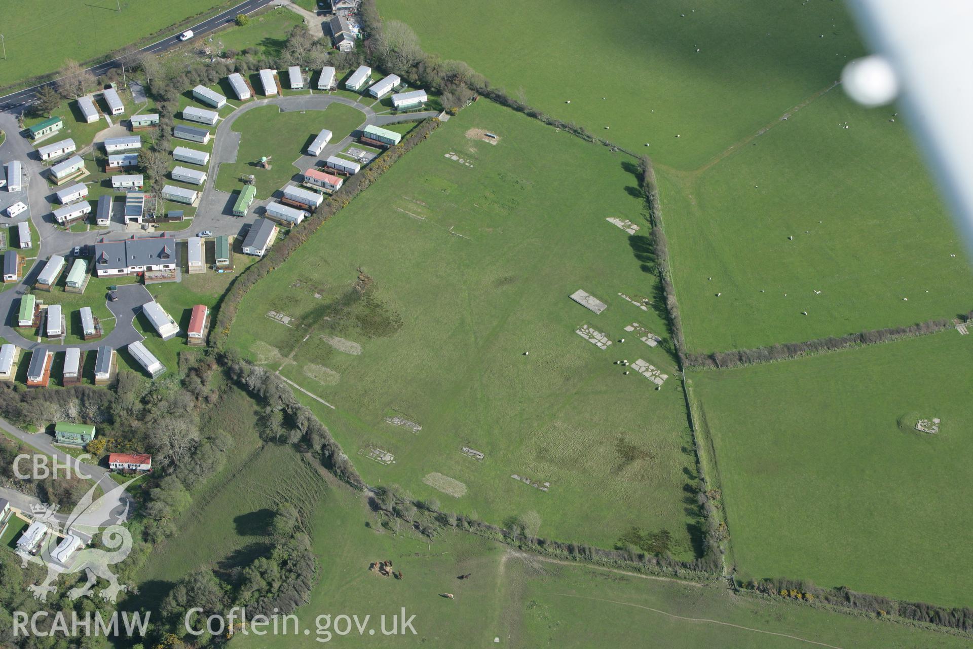 RCAHMW colour oblique photograph of Cilfforch Barrack Blocks, Aberaeron. Taken by Toby Driver on 24/04/2008.