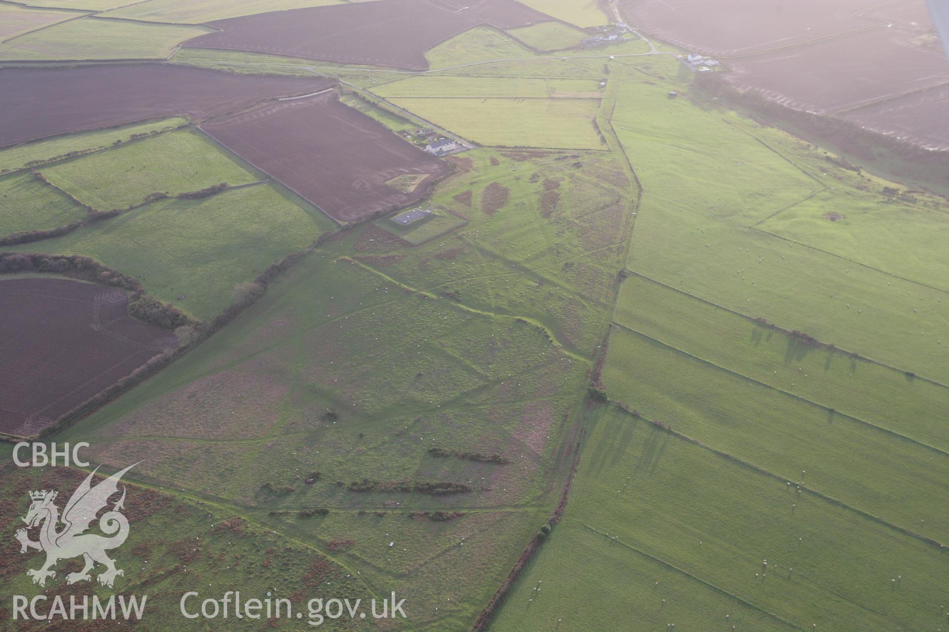 RCAHMW colour oblique photograph of Beacon Down Field System. Taken by Toby Driver on 12/11/2008.