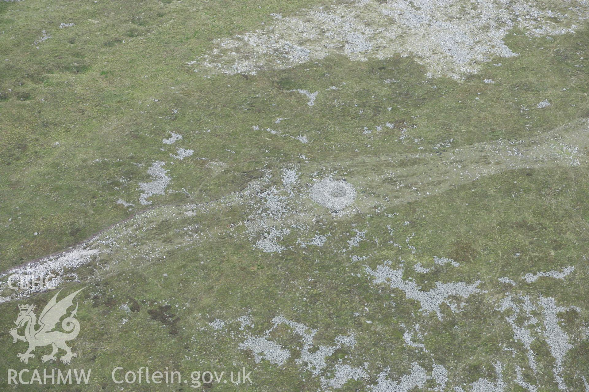 RCAHMW colour oblique photograph of Pen Cerrig-Calch, Cairn II. Taken by Toby Driver on 10/10/2008.