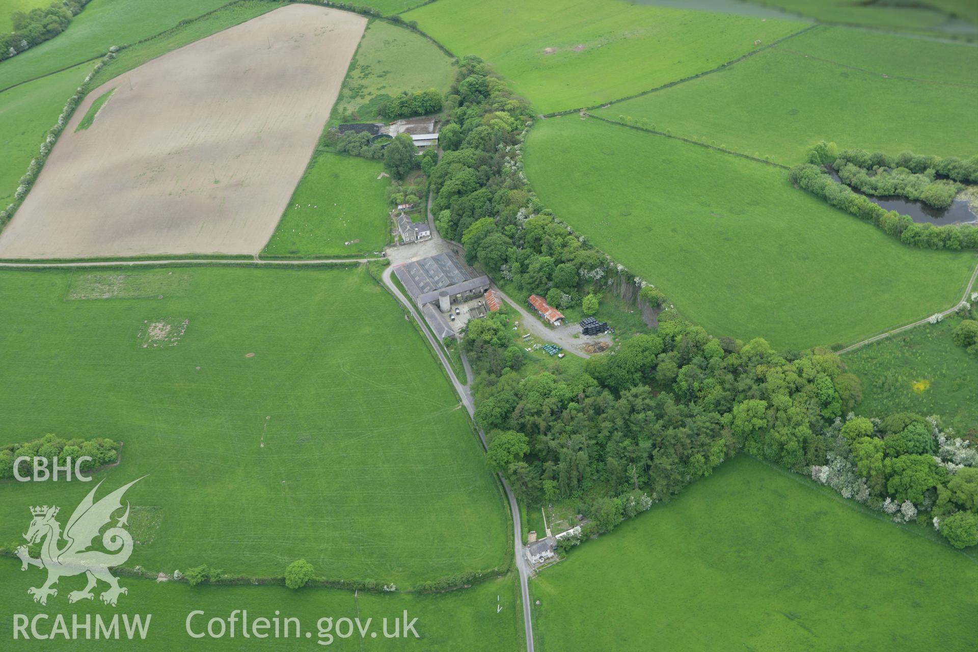 RCAHMW colour oblique photograph of Tan-y-graig Farm, Llanfarian. Taken by Toby Driver on 20/05/2008.