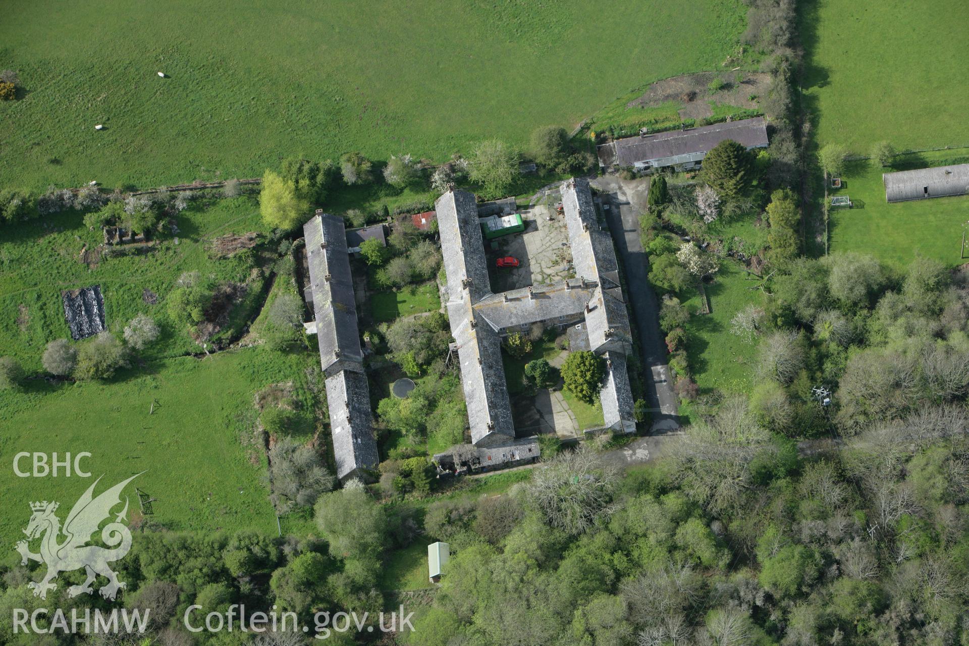RCAHMW colour oblique photograph of Albro Castle, former Cardigan Union Workhouse. Taken by Toby Driver on 24/04/2008.